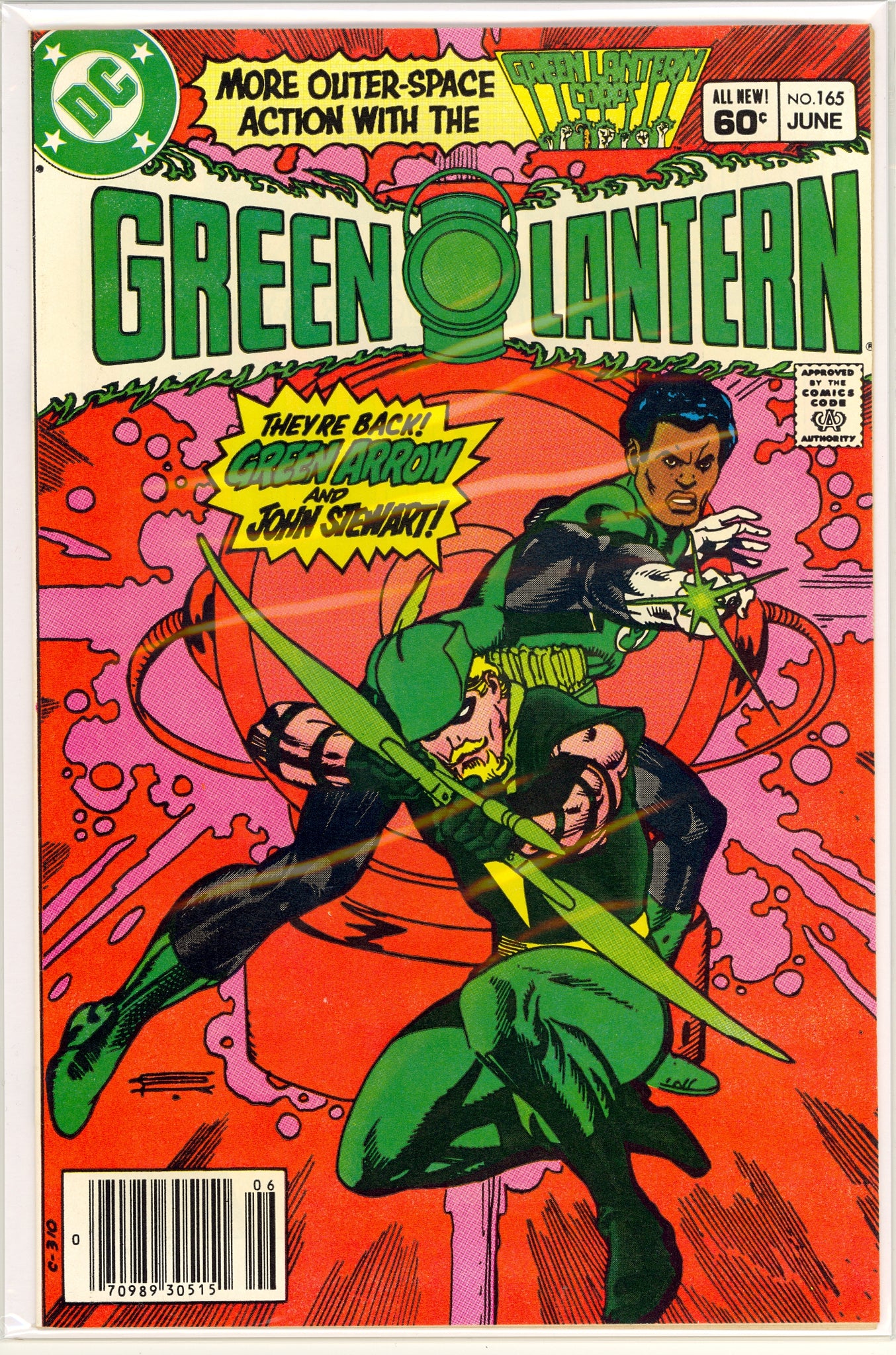 Green Lantern #165 (1983) newsstand edition, John Stewart, Green Arrow