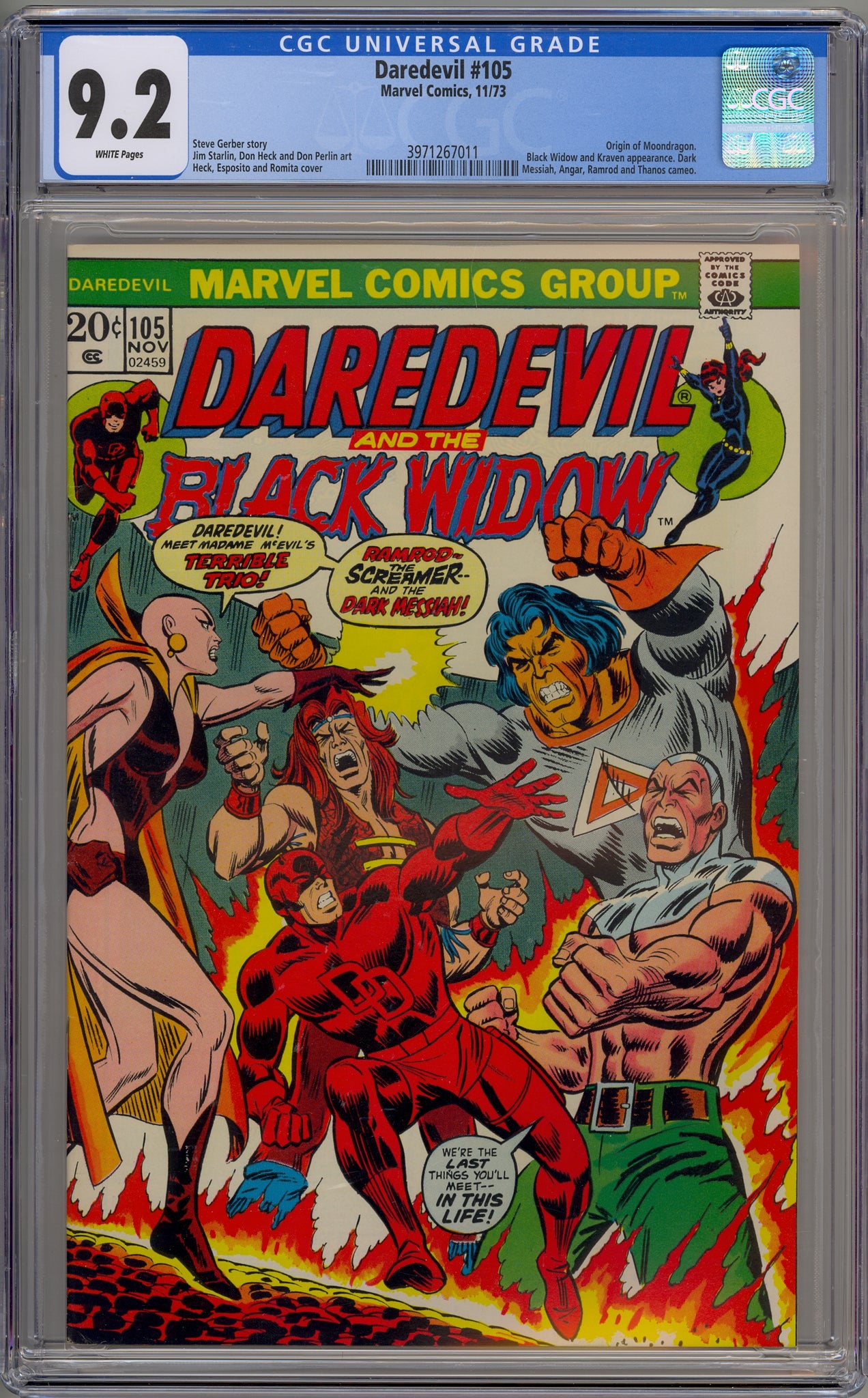 Daredevil #105 (1973) Moondragon, Black Widow, Kraven, Thanos
