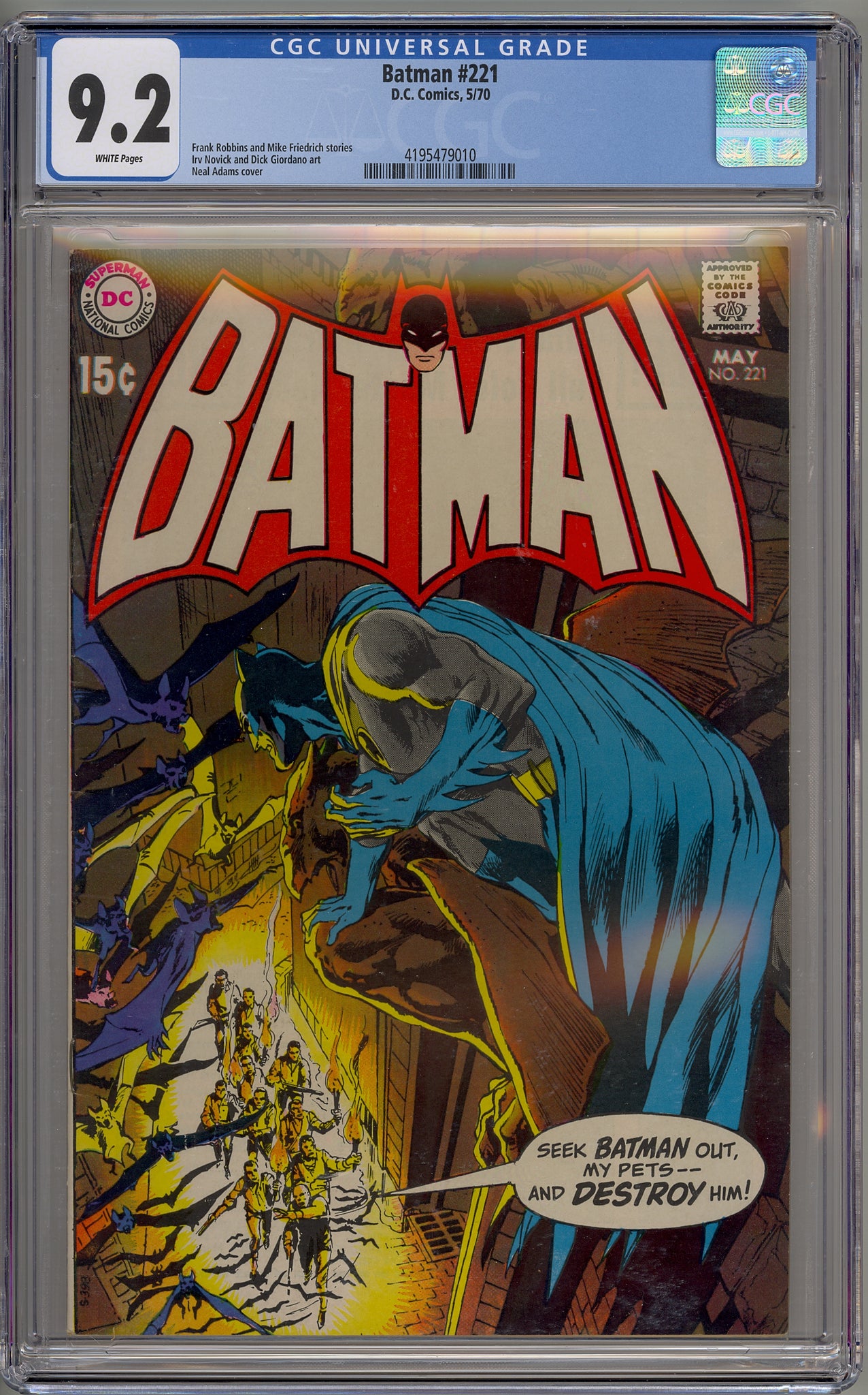 Batman #221 (1970) Neal Adams cover