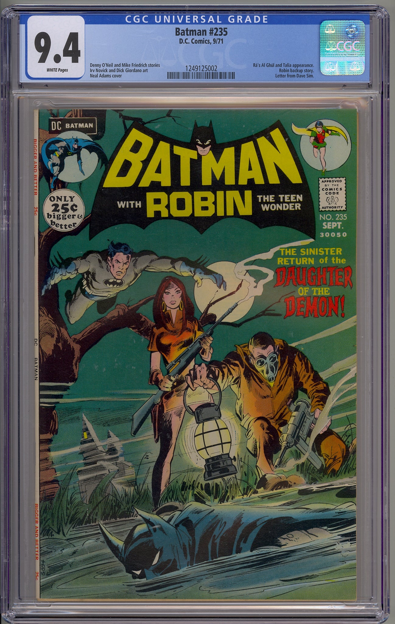Batman #235 (1971) Ra's al Ghul, Talia, Neal Adams cover
