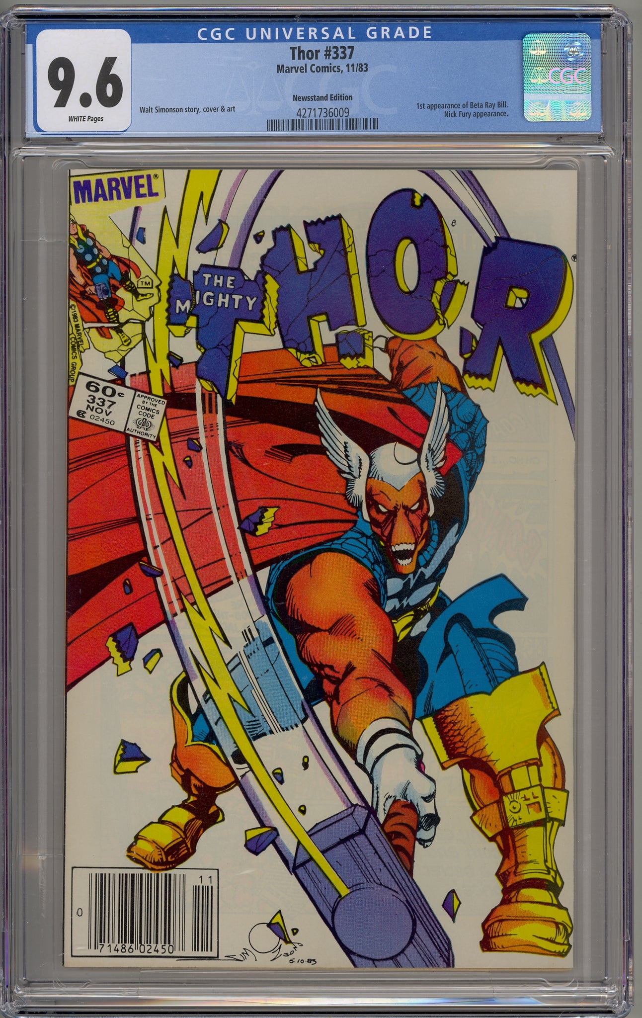 Thor, The Mighty #337 (1983) Beta Ray Bill, newsstand edition