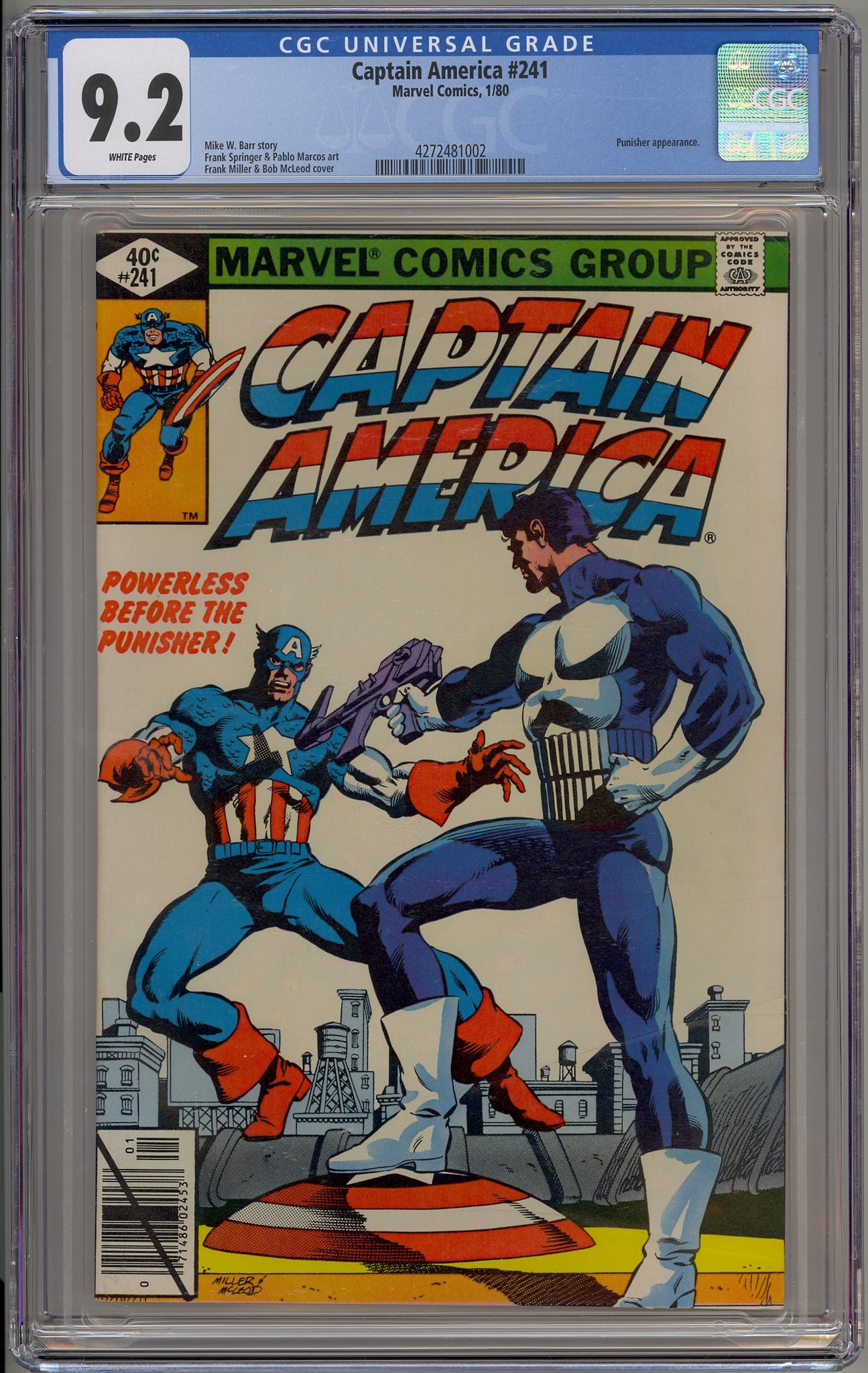 Captain America #241 (1980) Punisher, Frank Miller