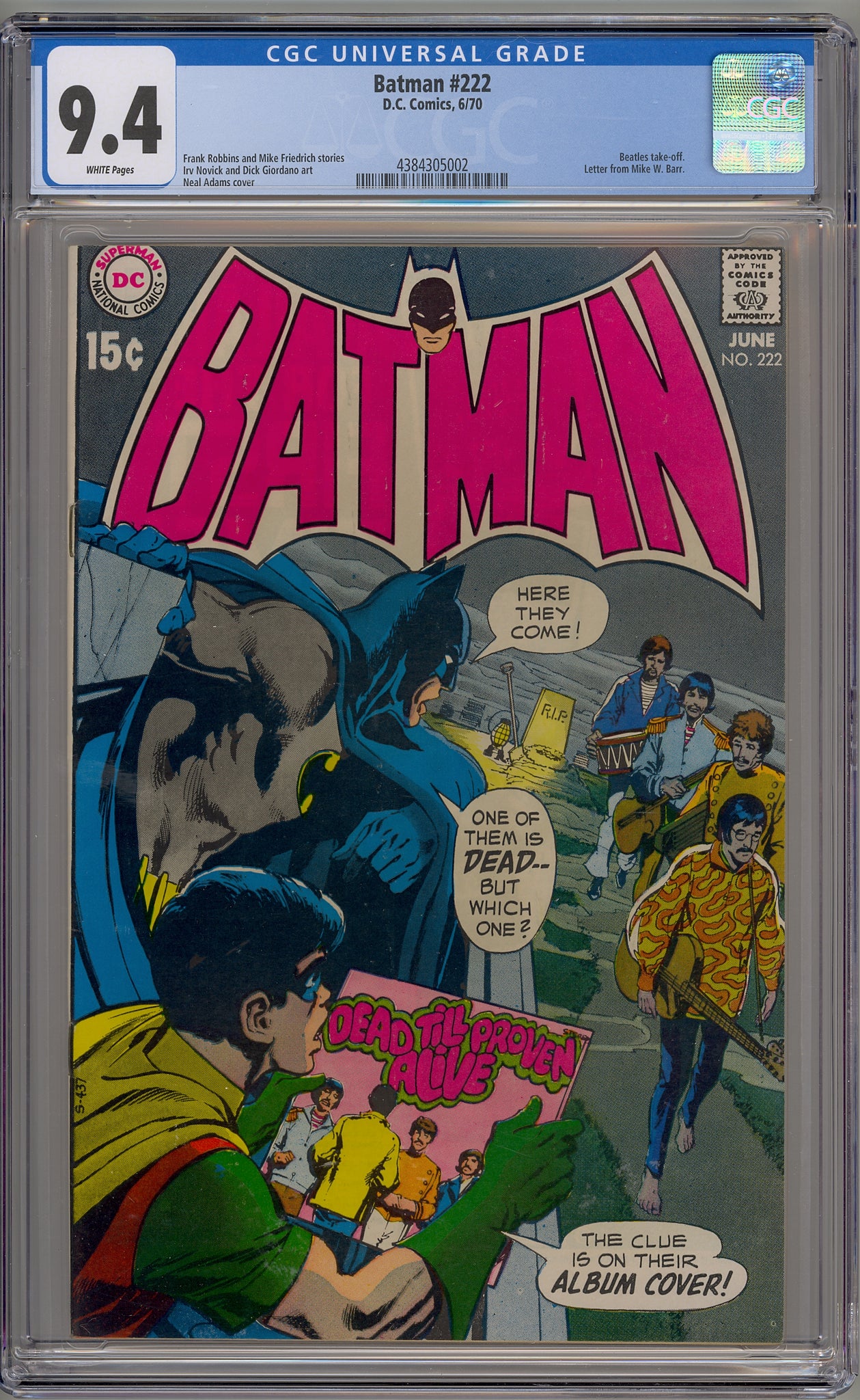 Batman #222 (1970) The Beatles, Neal Adams