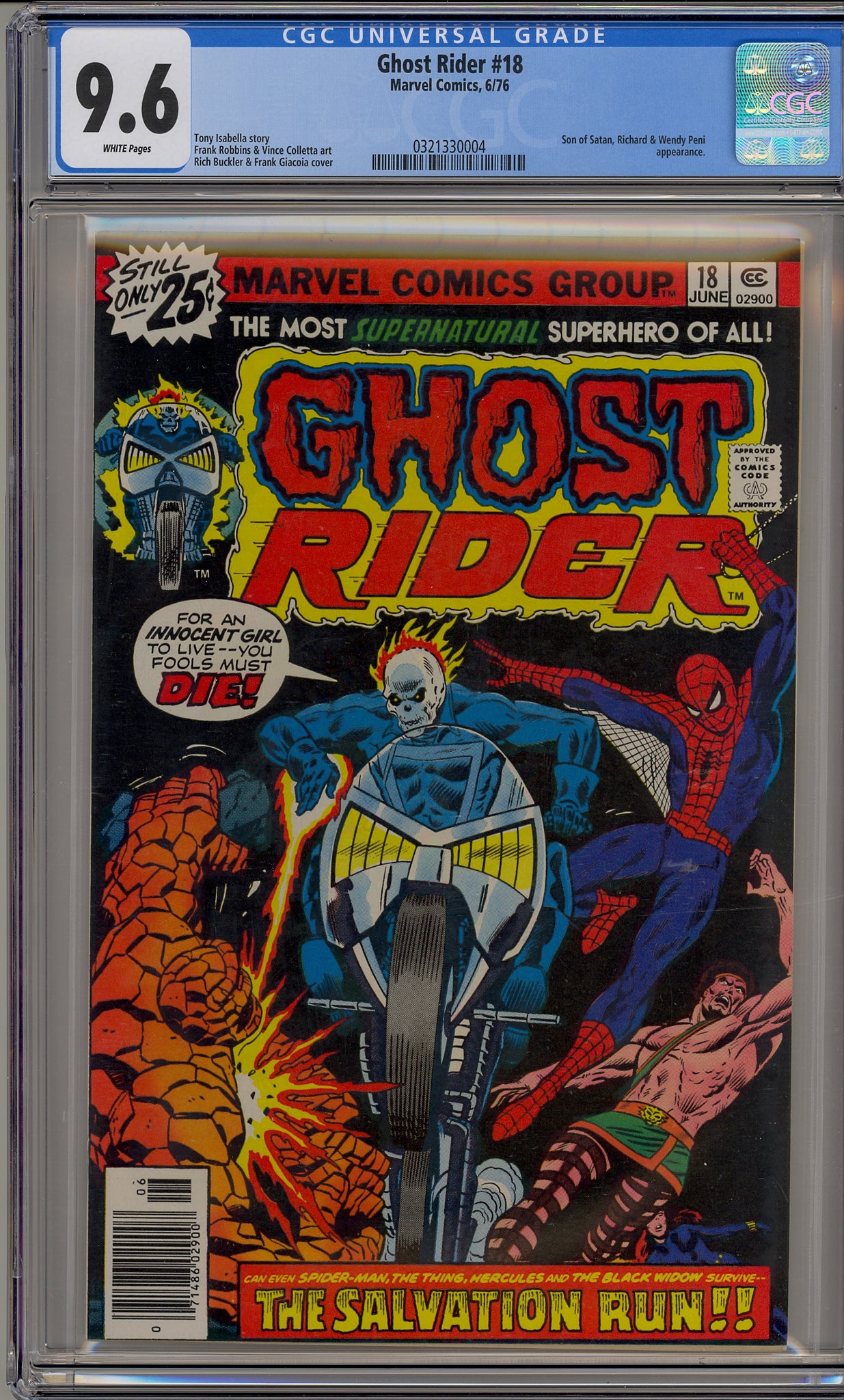 Ghost Rider #18 (1976) Spider-Man, Thing, Hercules, Son of Satan