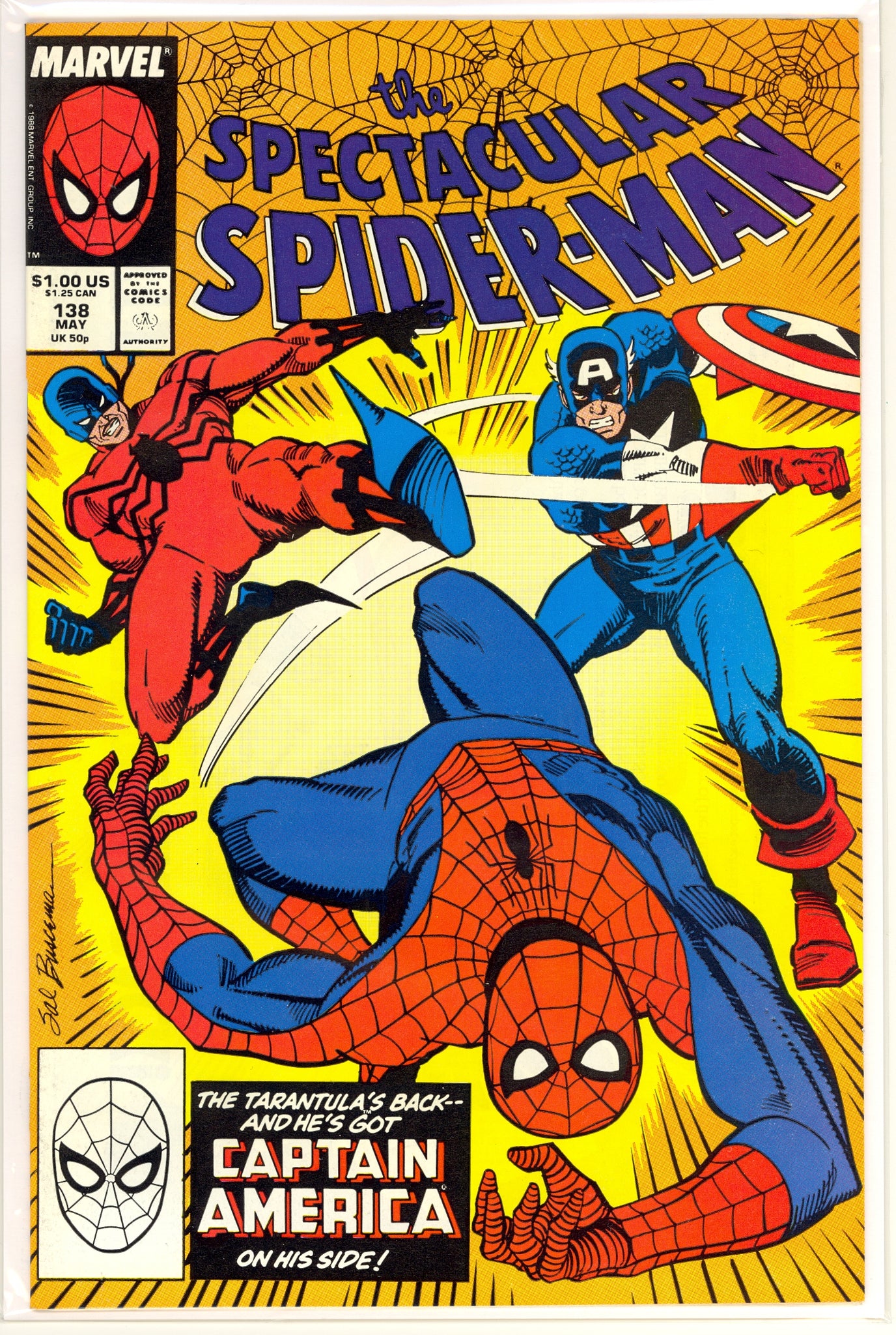 Spectacular Spider-Man #138 (1988) Tombstone, Captain America, Tarantula