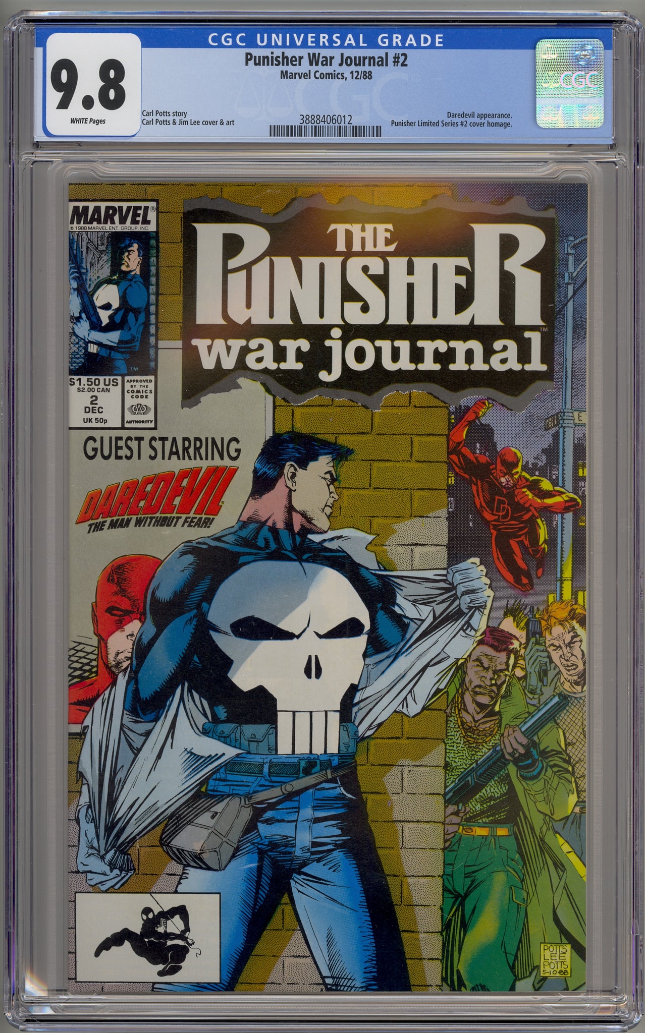 Punisher War Journal #2 (1988) Daredevil, homage cover