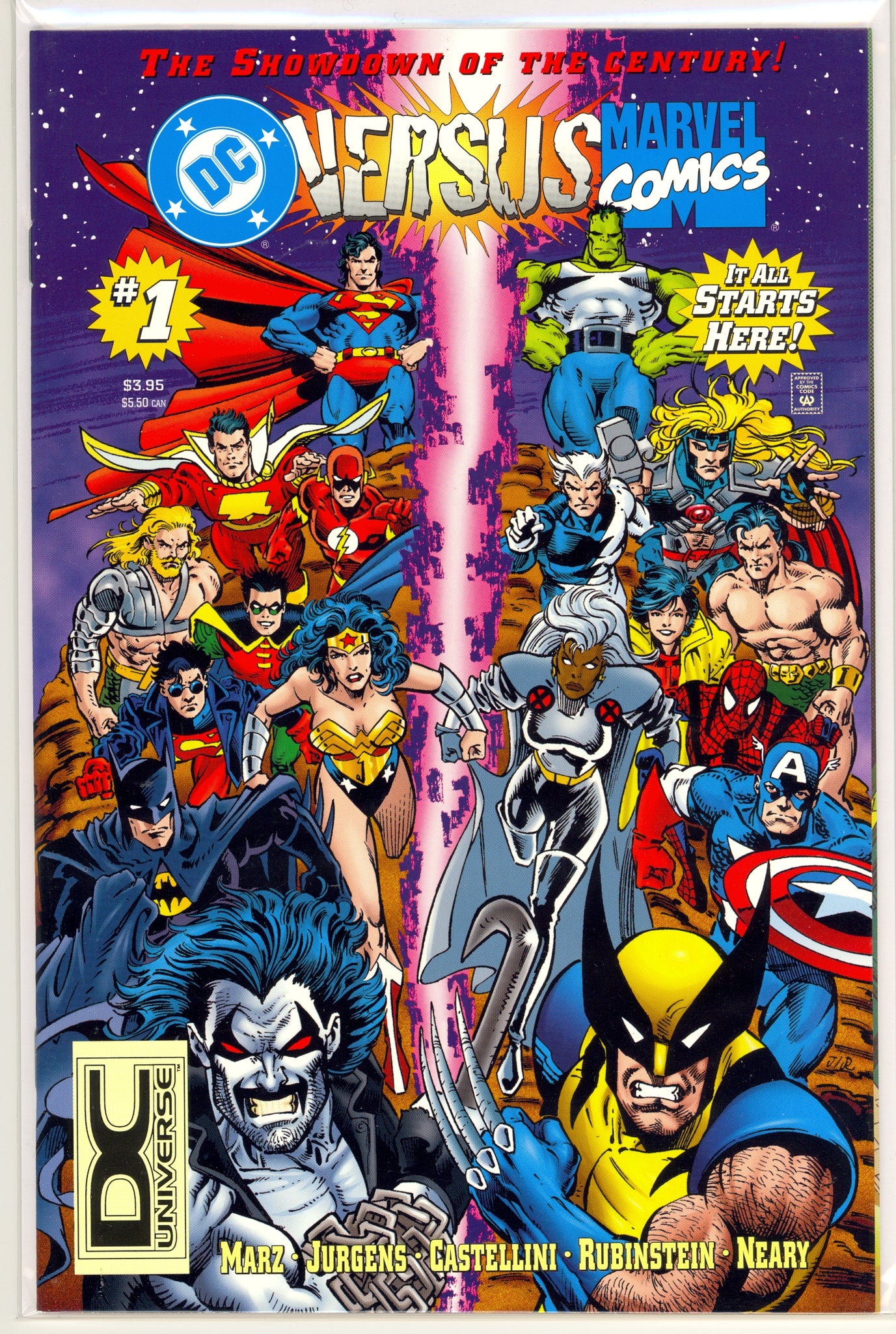 DC Versus Marvel Comics #1 (1996) DC Universe logo variant