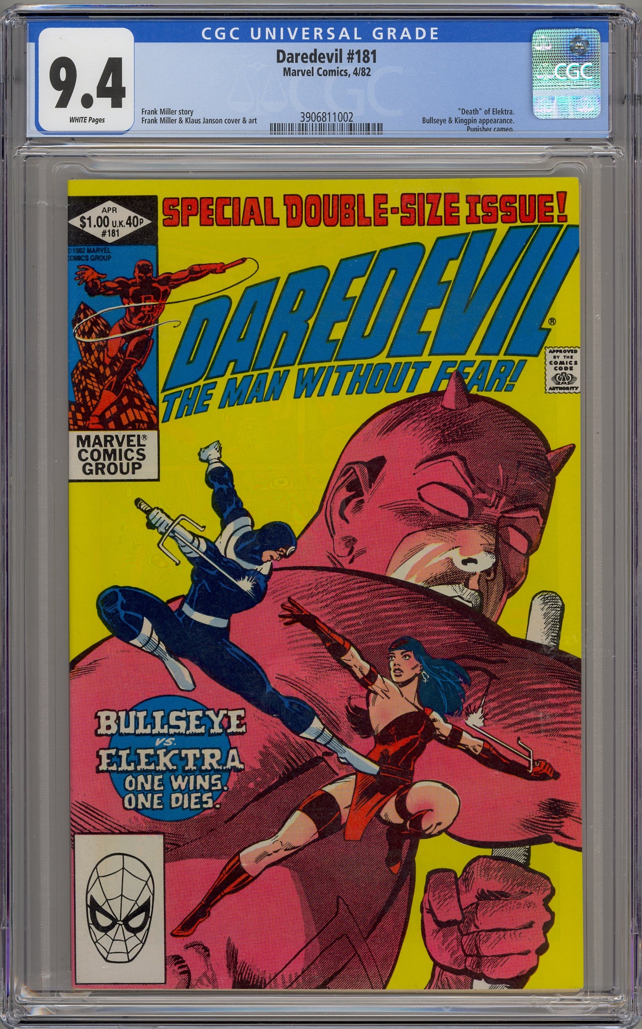 Daredevil #181 (1982) Elektra, Bullseye