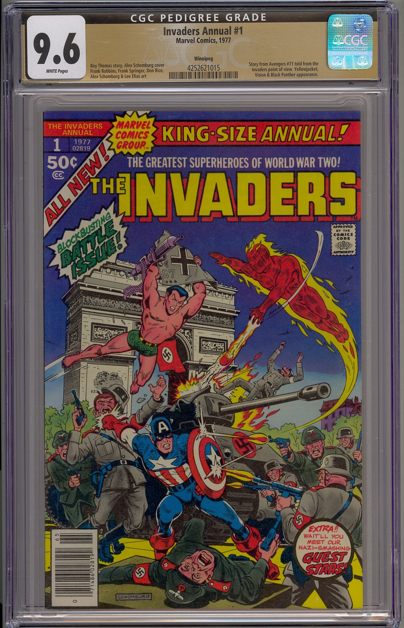 Invaders, The  Annual #1 (1977) Yellowjacket, Vision, Black Panther, Winnipeg pedigree