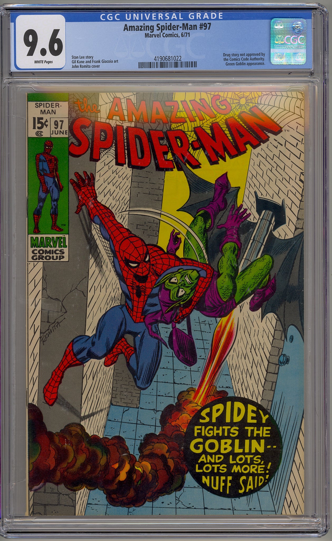 Amazing Spider-Man #97 (1971) Green Goblin, drug issue