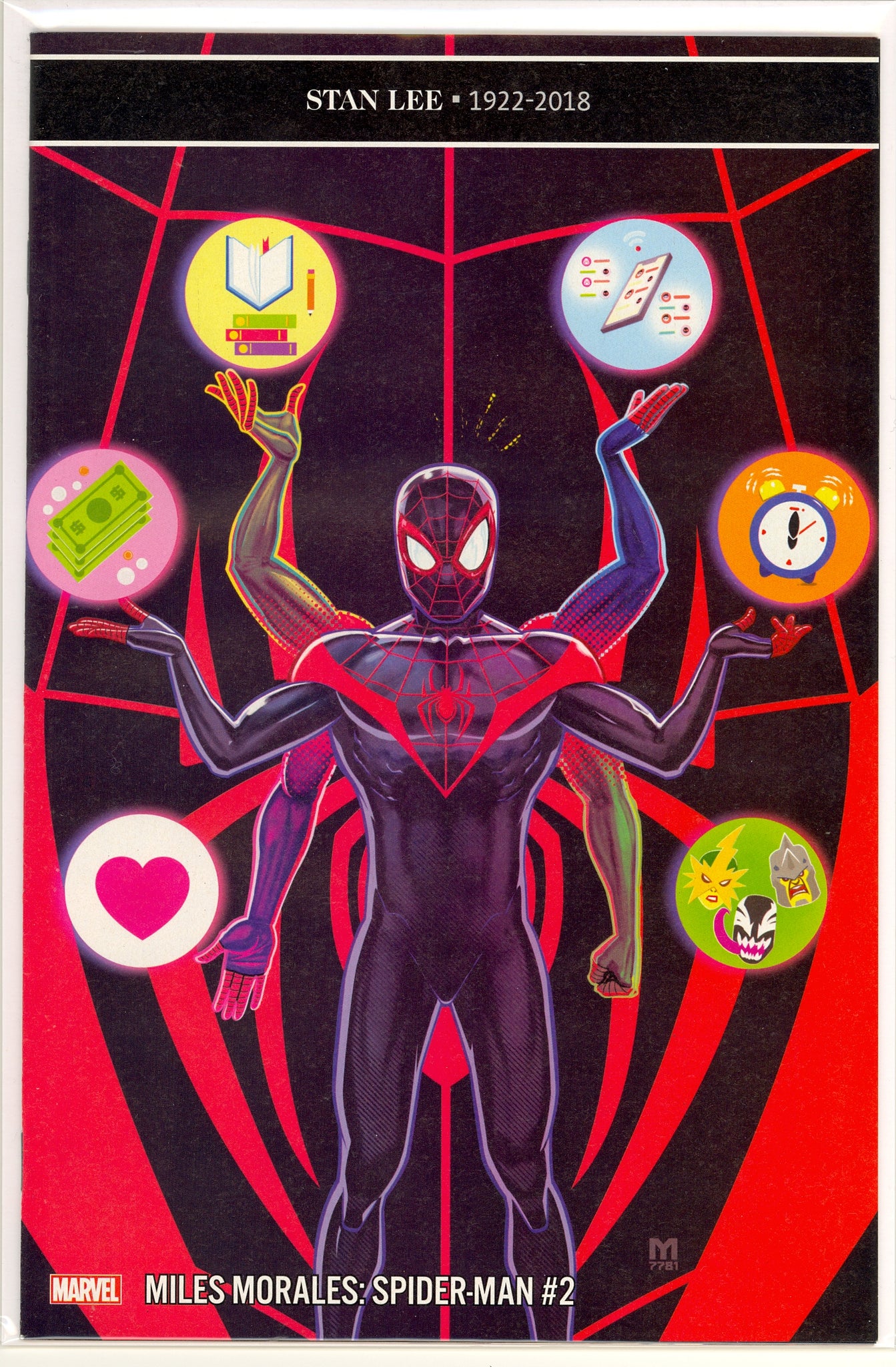 Miles Morales:  Spider-Man #2 (2019) Stan Lee tribute variant cover
