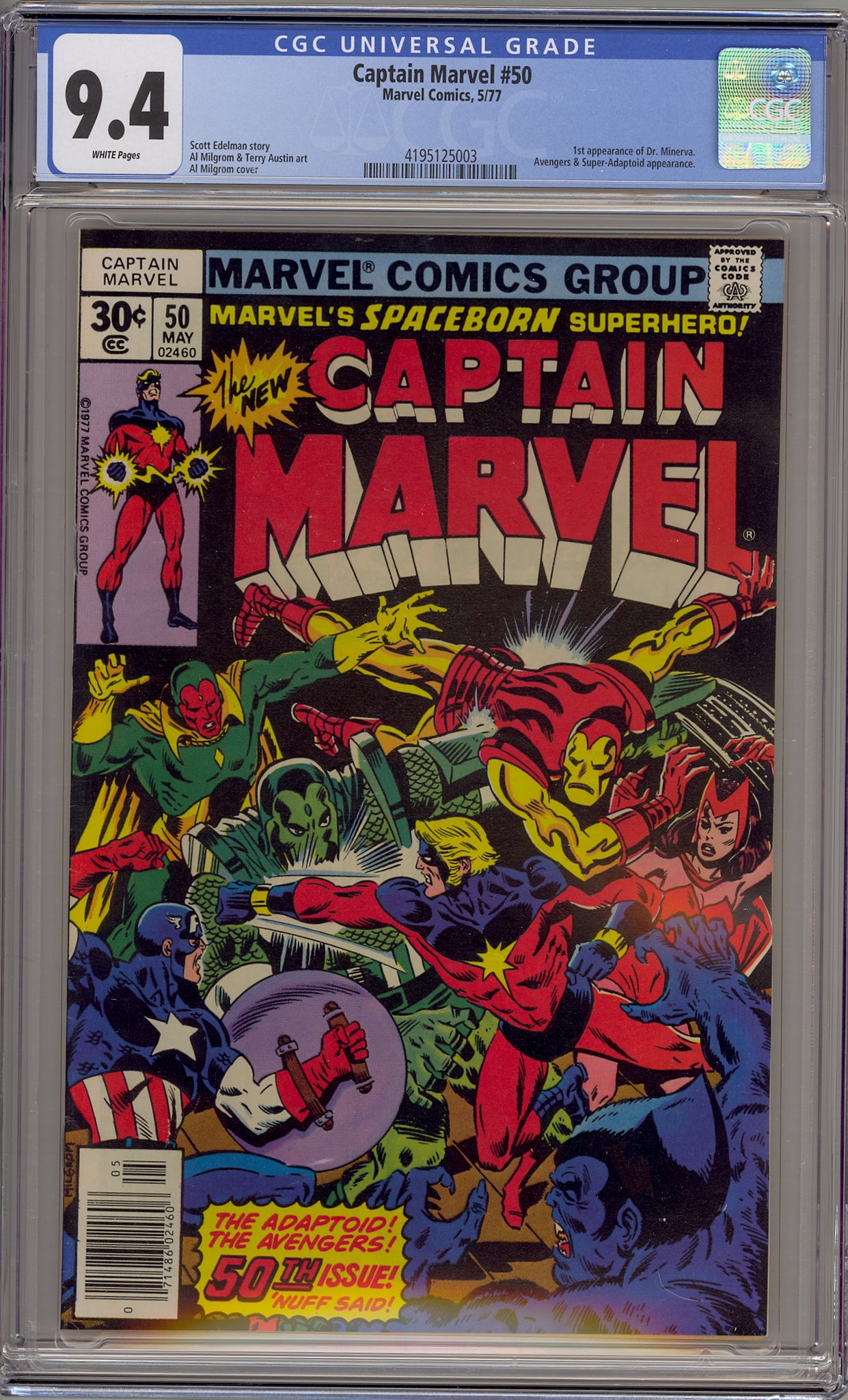 Captain Marvel #50 (1977) Dr. Minerva, Avengers