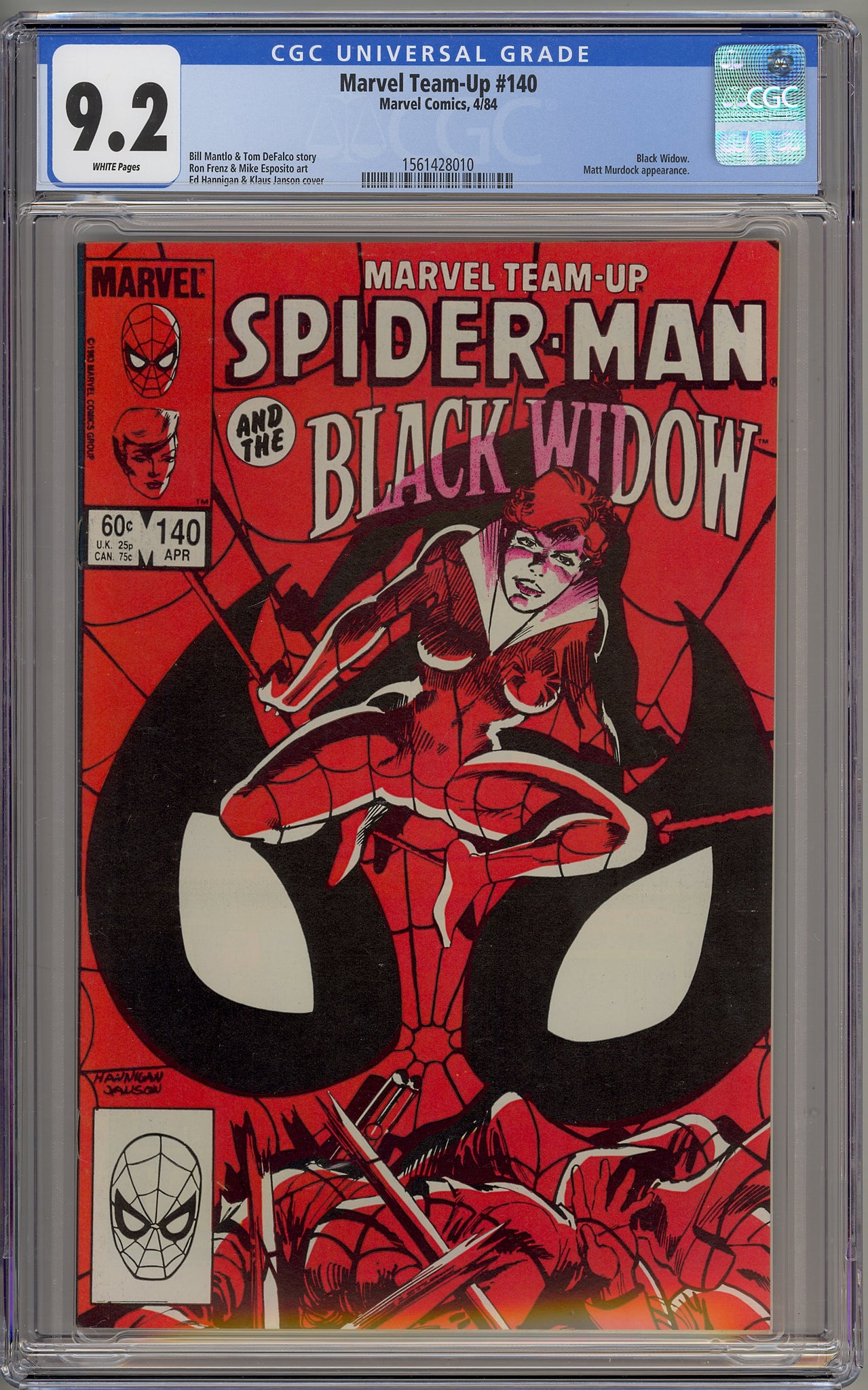 Marvel Team-Up #140 (1984) Spider-Man, Black Widow