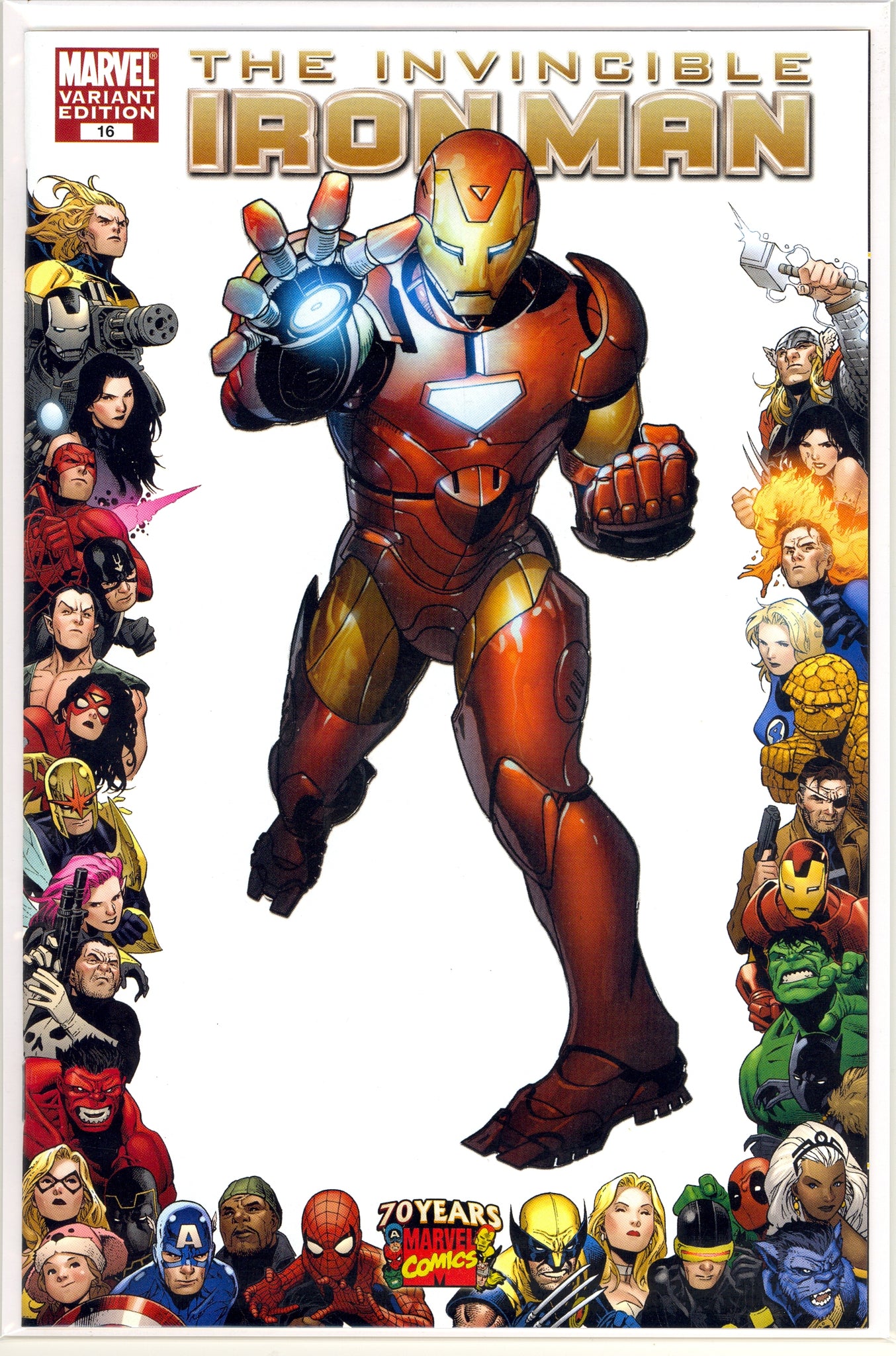 Iron Man, The Invincible (2009) Salvador Larroca variant 70th anniversary cover