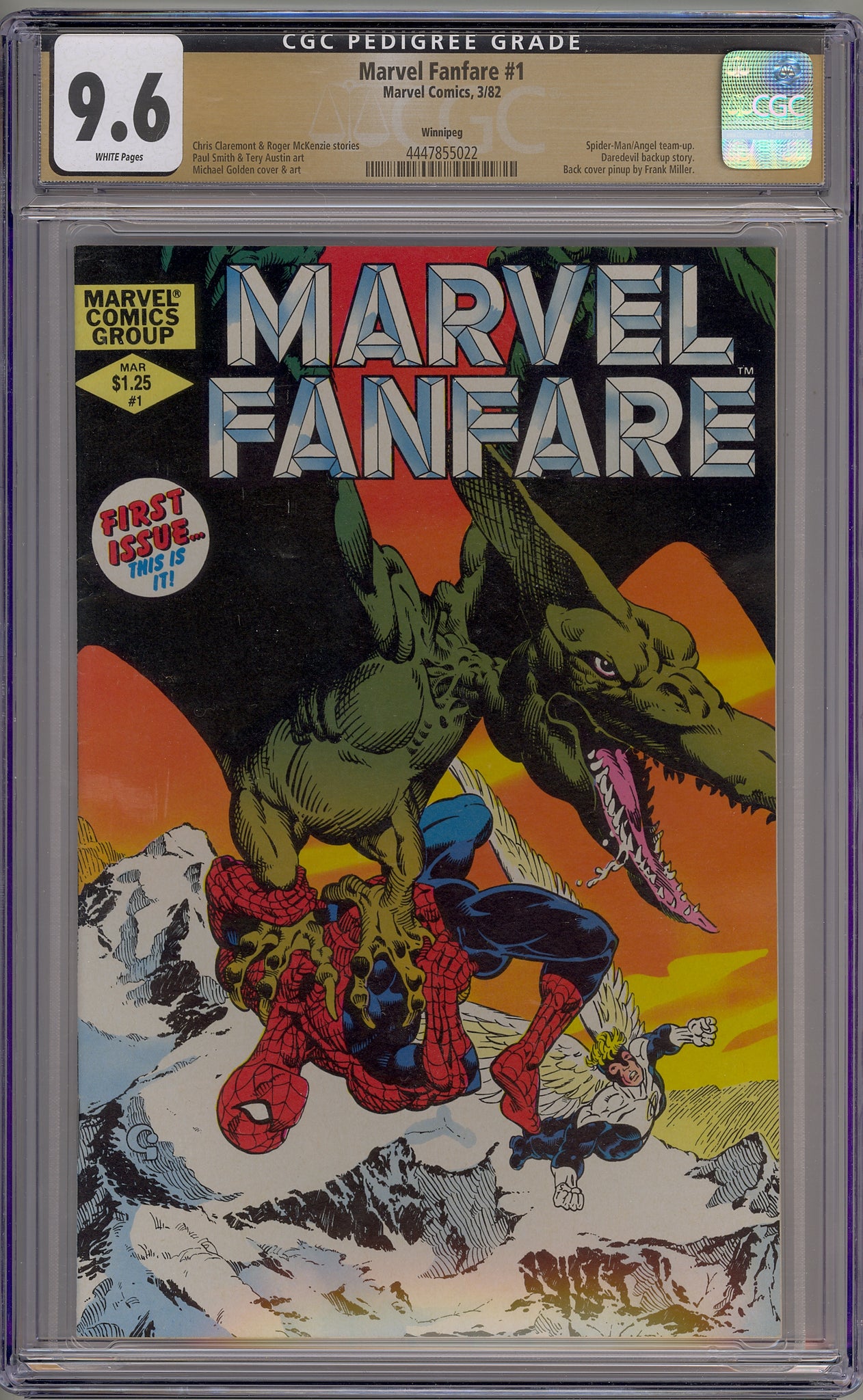 Marvel Fanfare #1 (1982) Spider-Man, Frank Miller Daredevil, Winnipeg pedigree