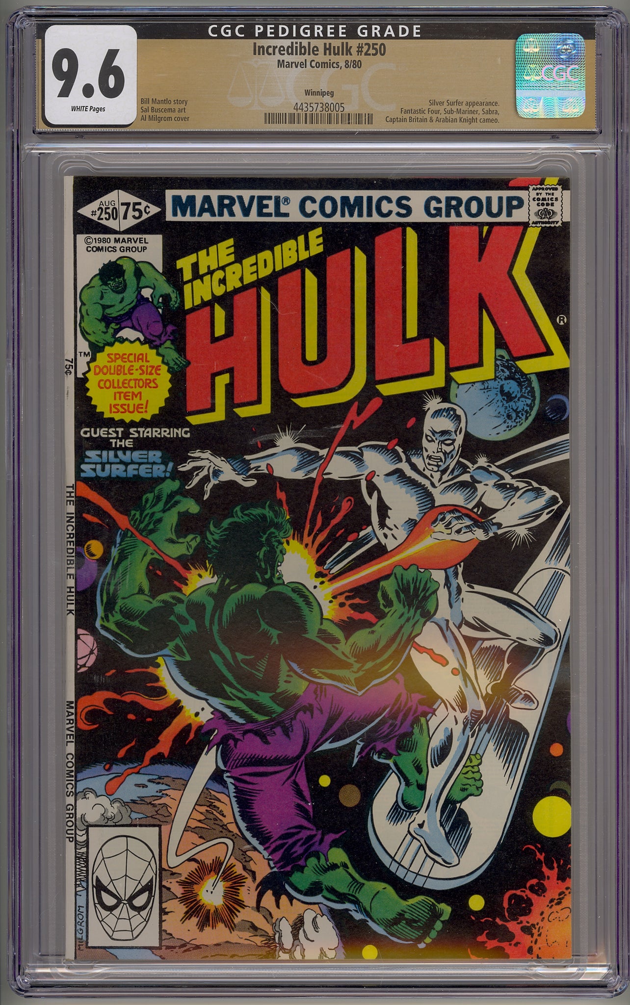 Incredible Hulk #250 (1980) Silver Surfer, Winnipeg pedigree