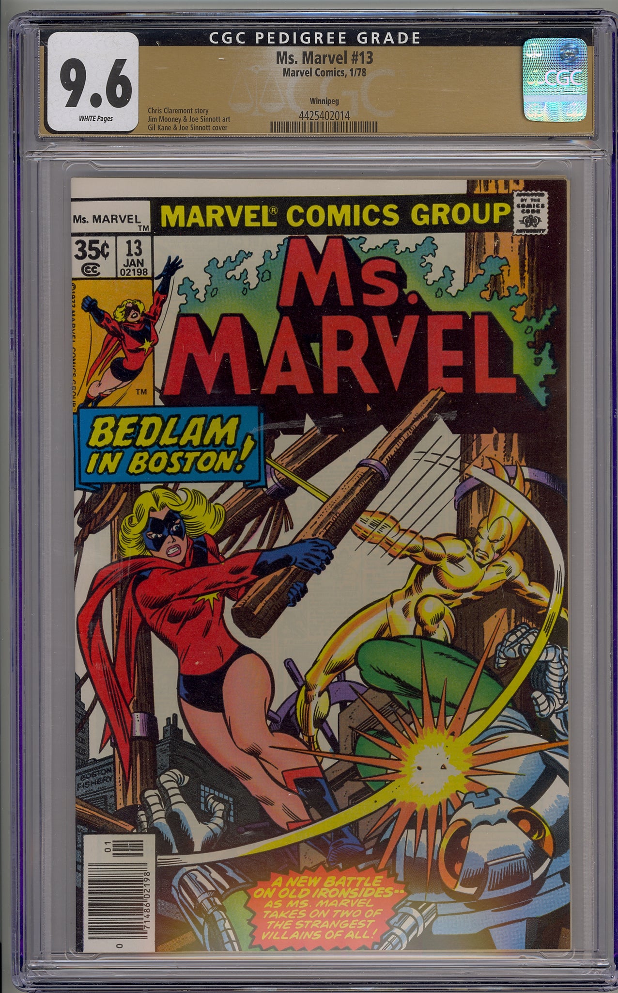 Ms. Marvel #13 (1978) Winnipeg pedigree copy