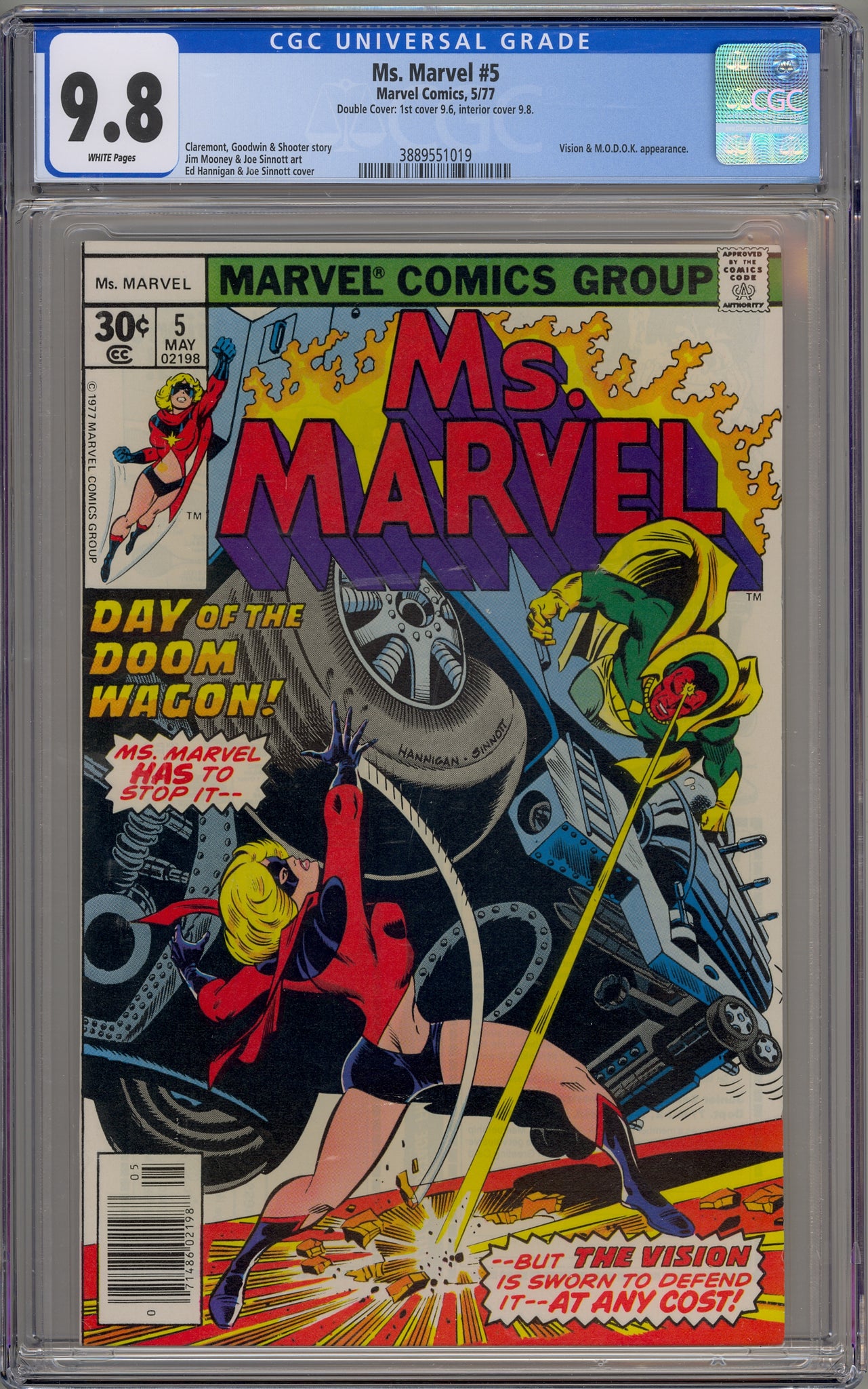 Ms. Marvel #5 (1977) Vision, M.O.D.O.K., double cover