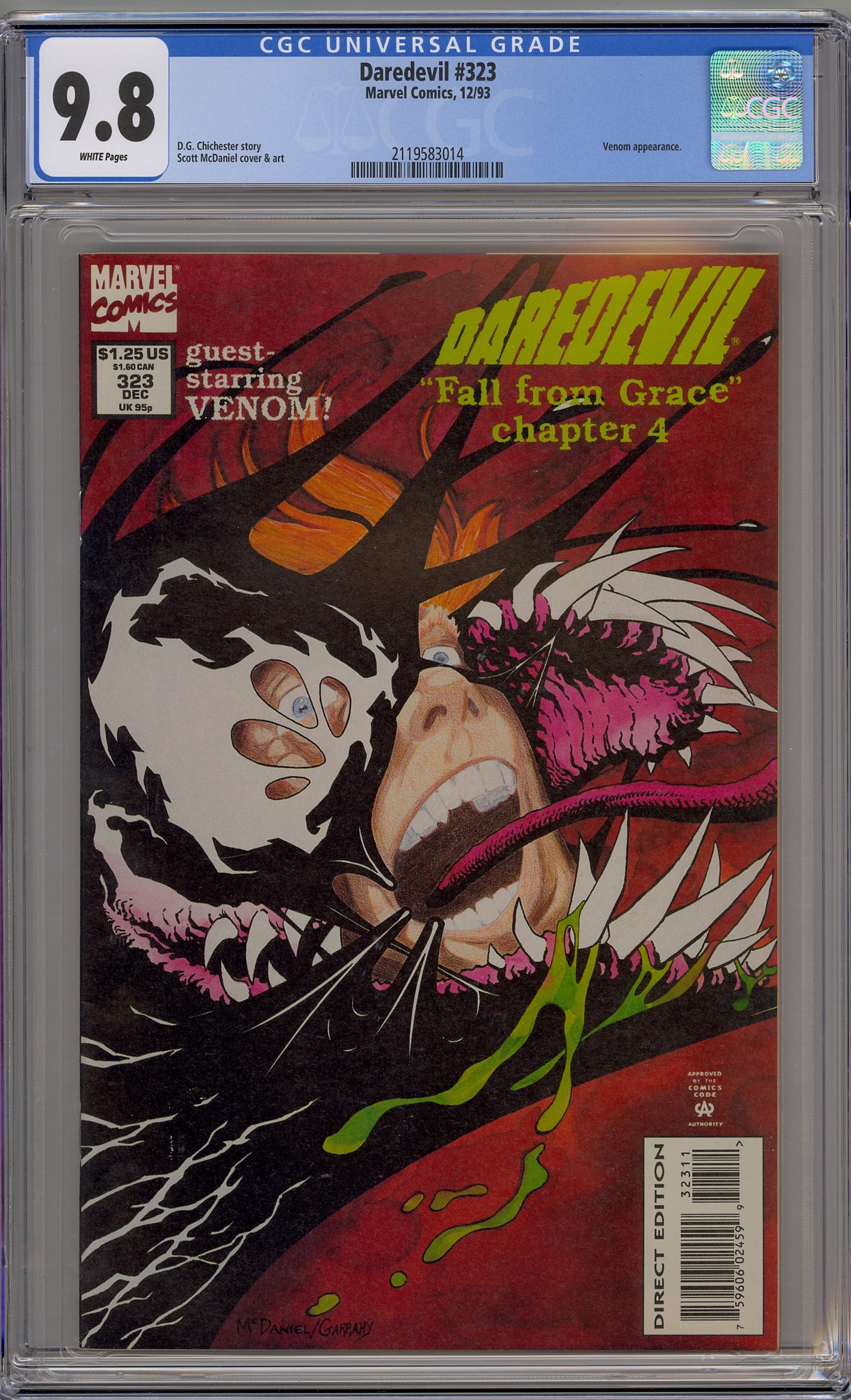 Daredevil #323 (1993) Venom, Venomized cover