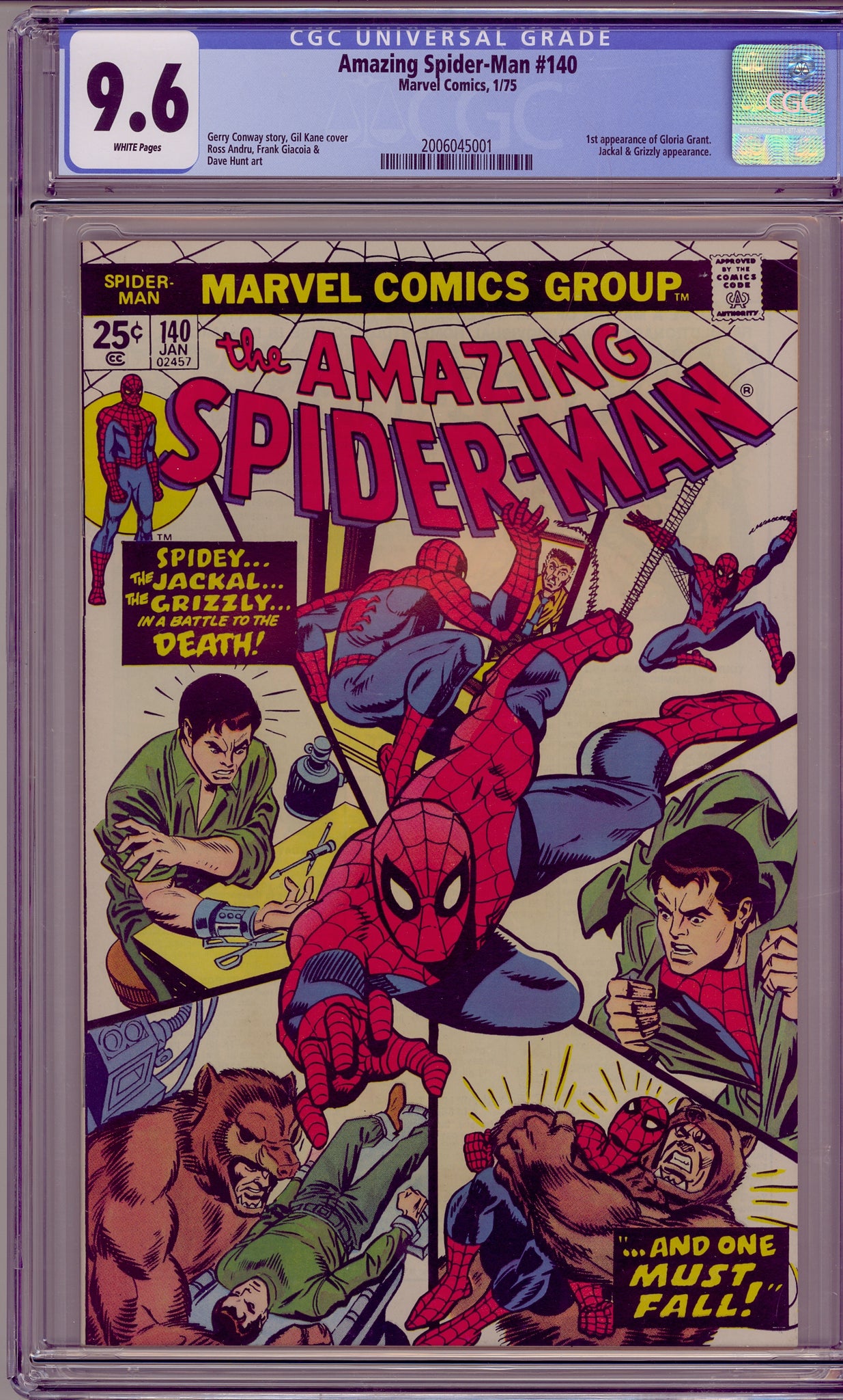 Amazing Spider-Man #140 (1975) Gloria Grant, Jackal, Grizzly