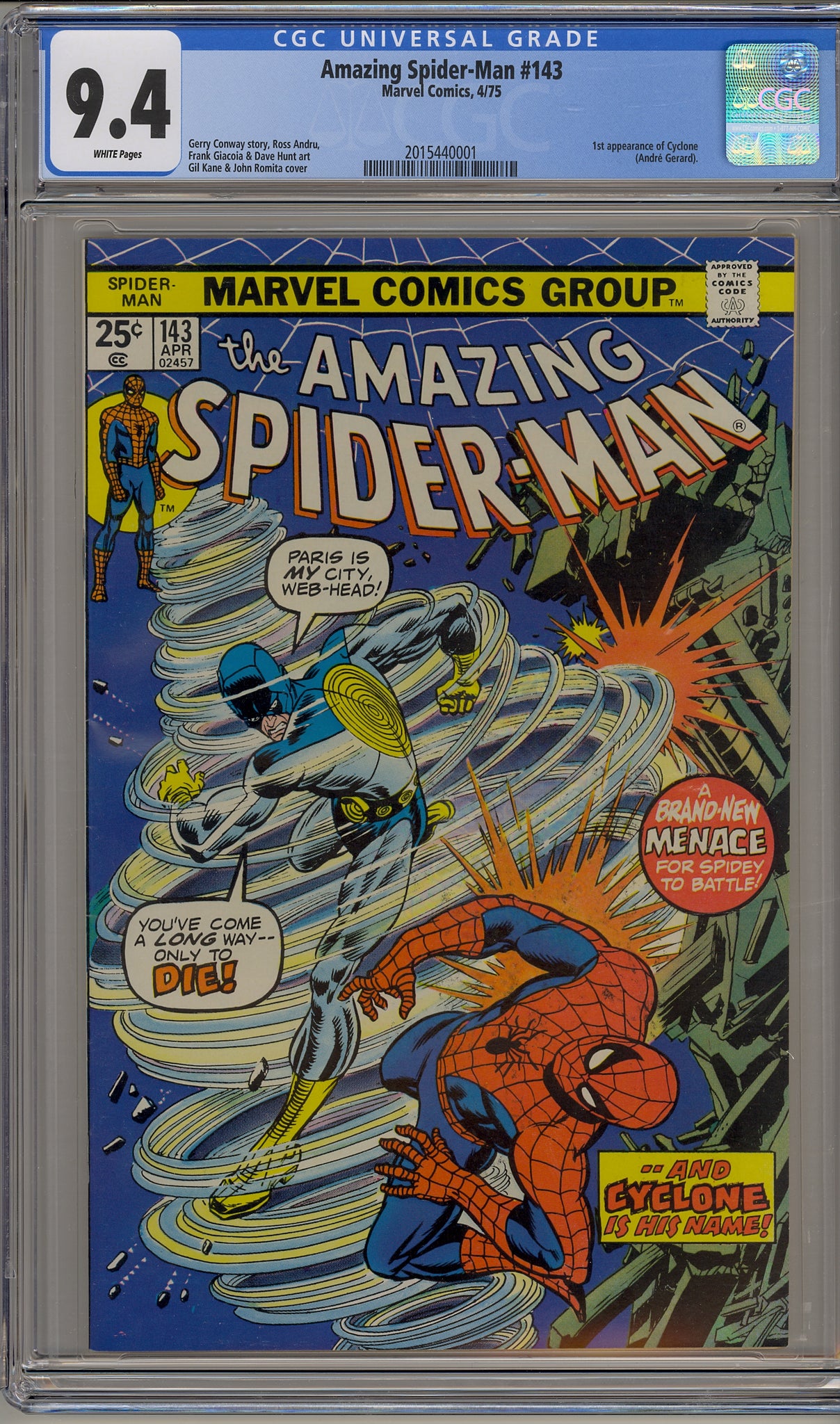 Amazing Spider-Man #143 (1975) Cyclone