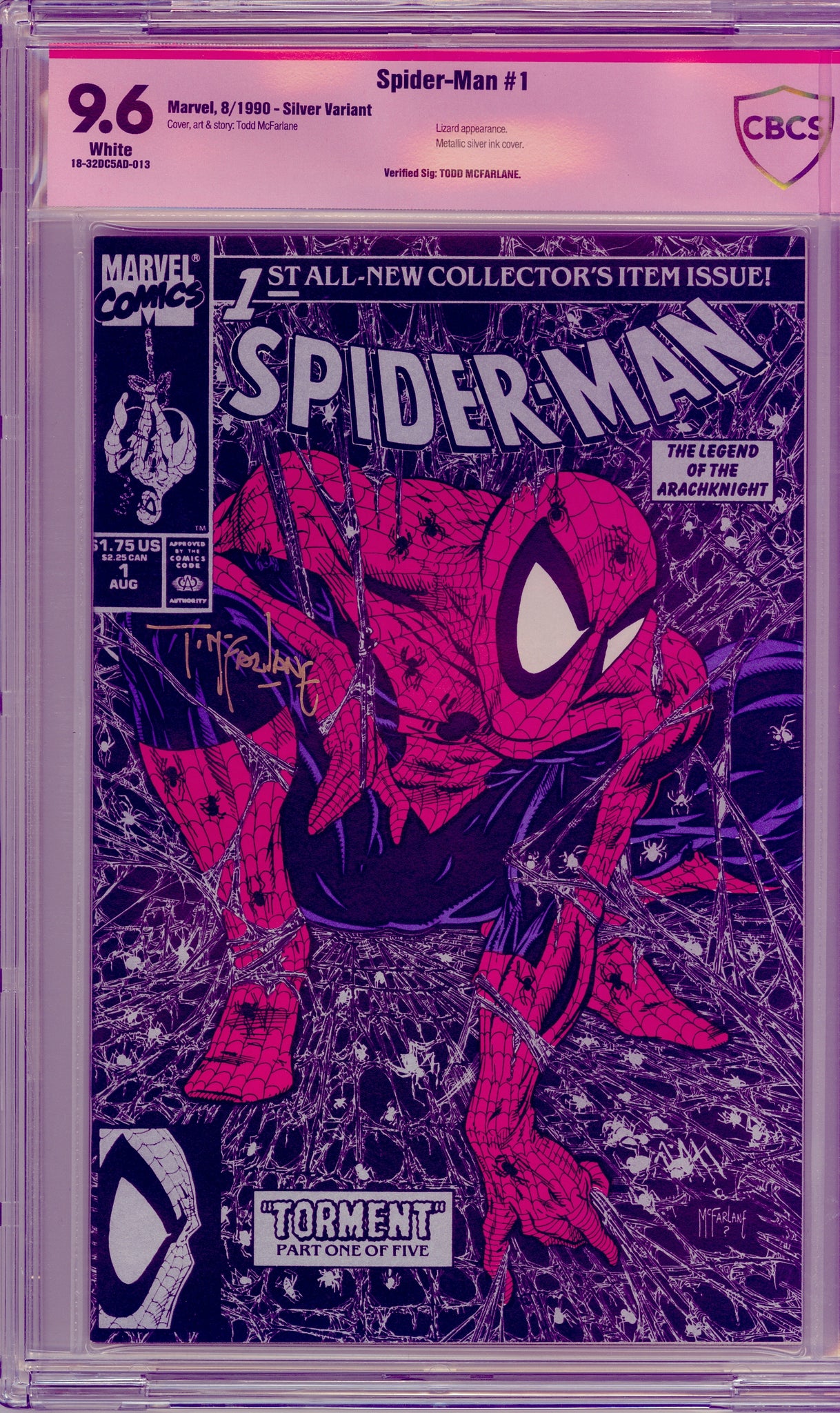 Spider-Man #1 Silver Variant Edition, Verified Signature (1990)