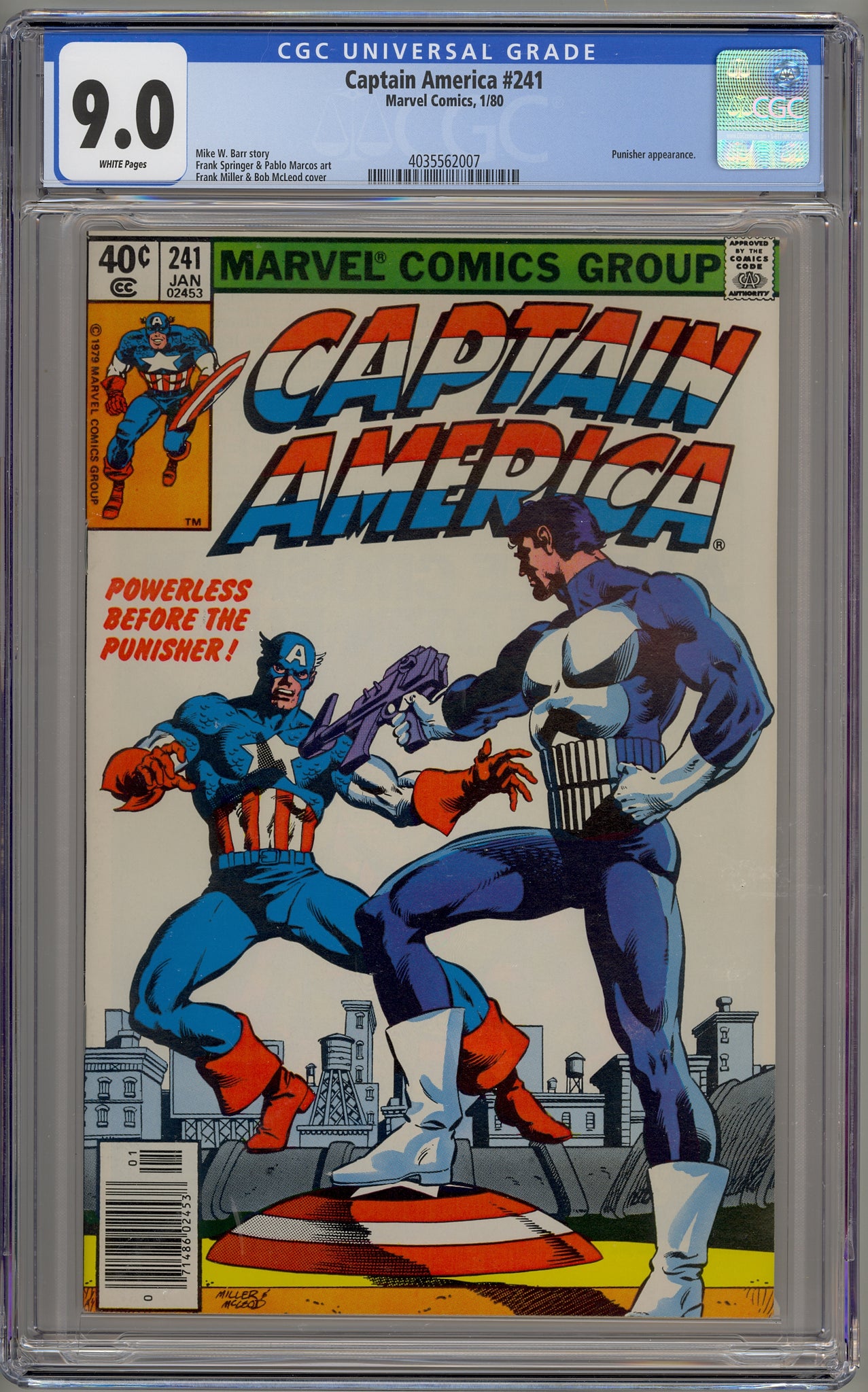 Captain America #241 (1980) newsstand edition - Punisher