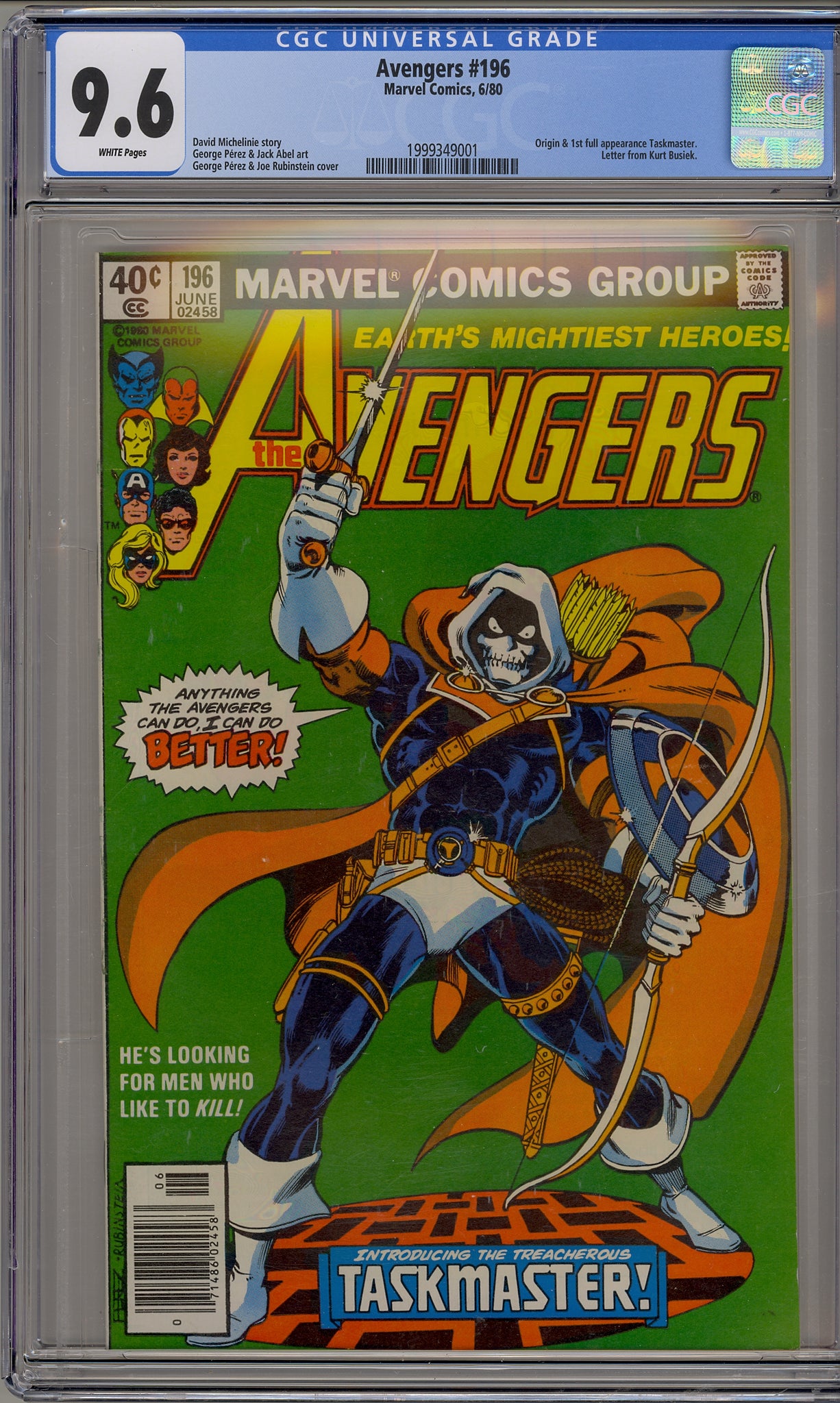 Avengers #196 (1980) newsstand edition - Taskmaster