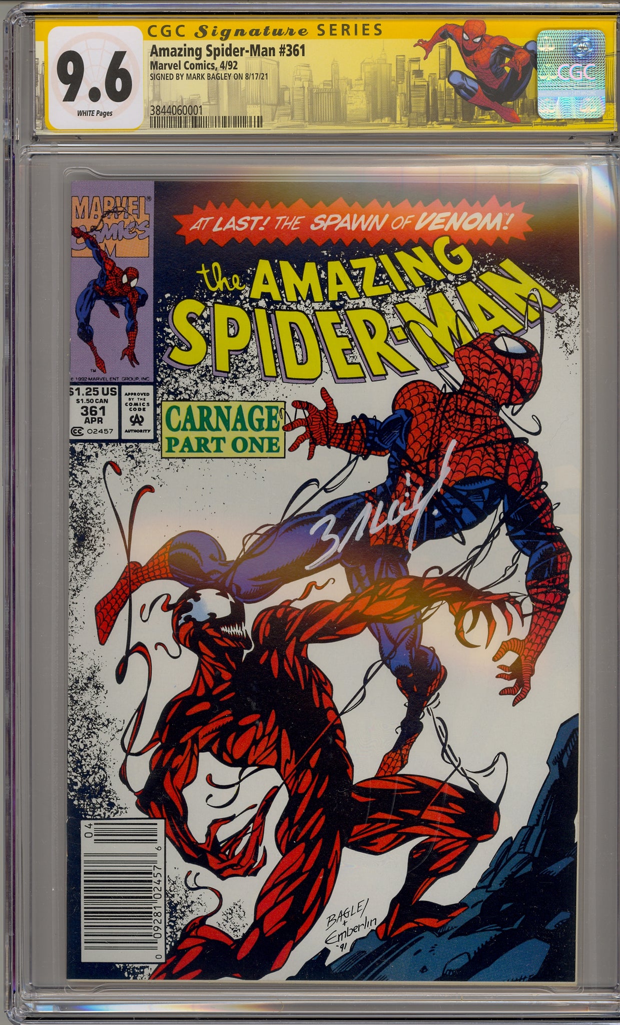 Amazing Spider-Man #361 (1992) - CGC Signature Series - newsstand edition - Carnage
