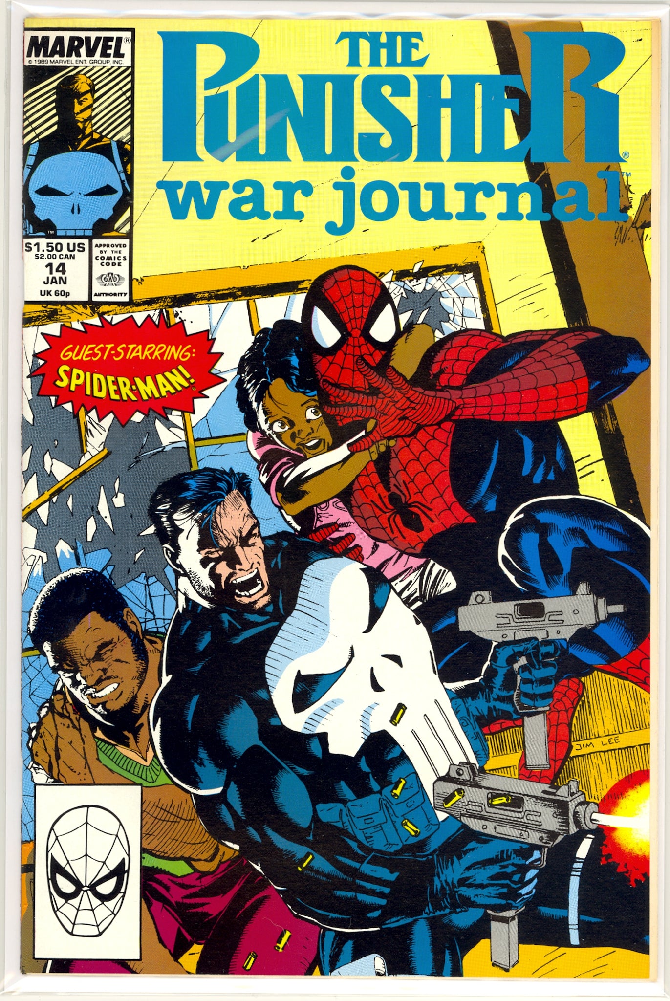 Punisher War Journal #14 (1989) Spider-Man, Jim Lee cover