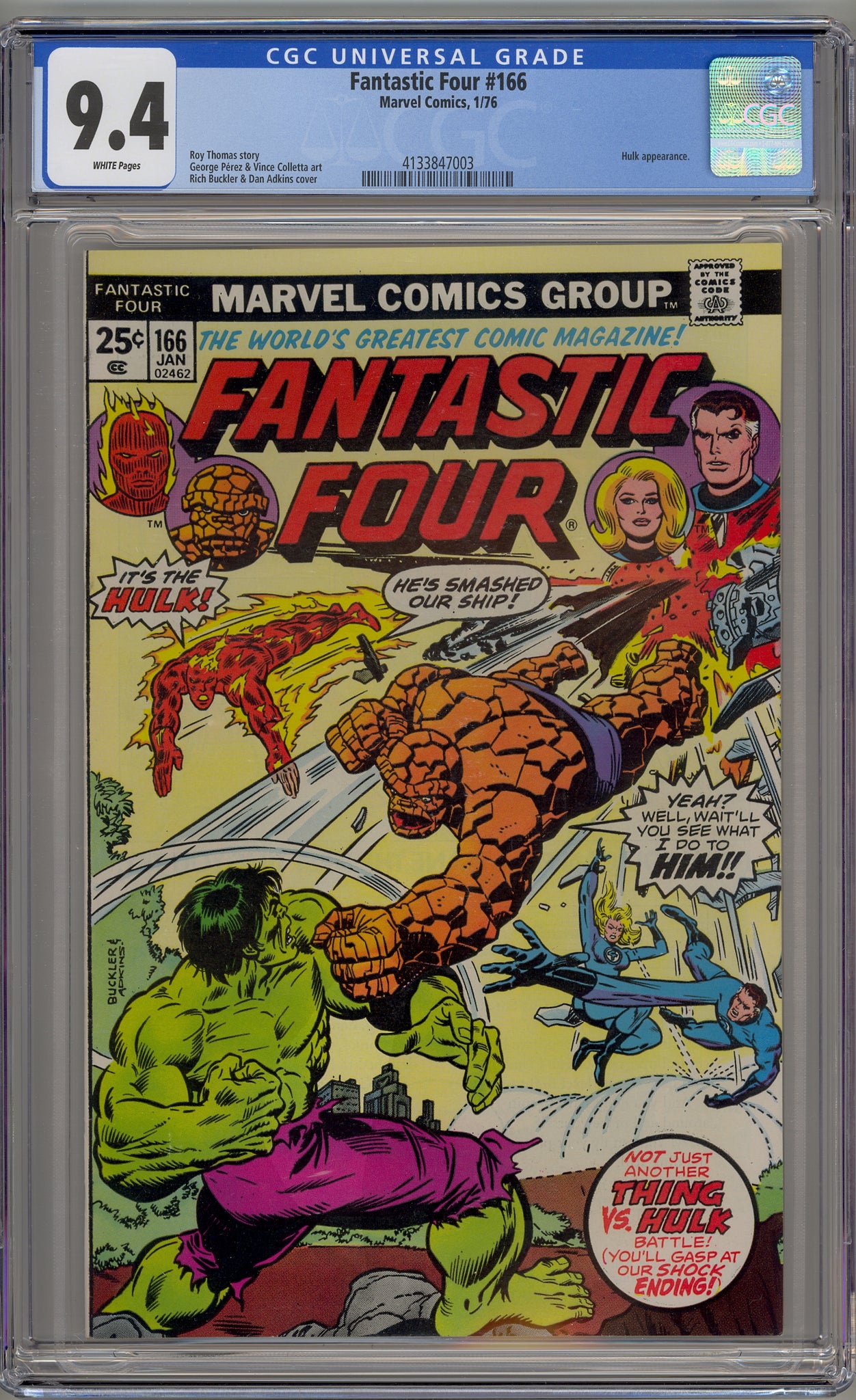 Fantastic Four #168 (1976) Hulk vs Thing