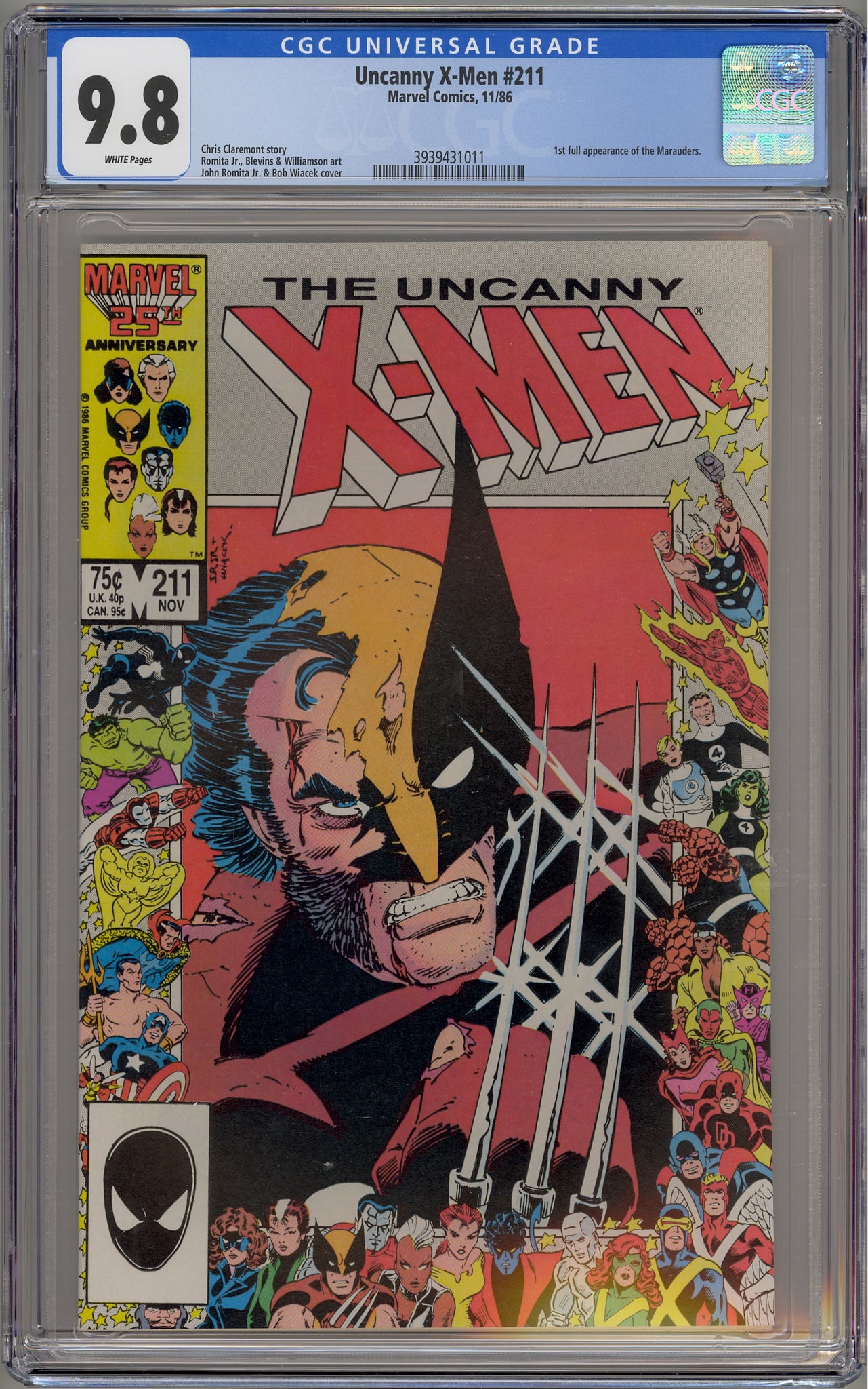 Uncanny X-Men #211 (1986) Marauders, anniversary issue