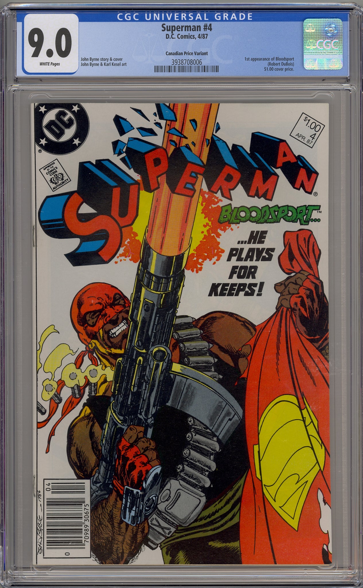 Superman #4 (1987) Canadian price variant, Bloodsport