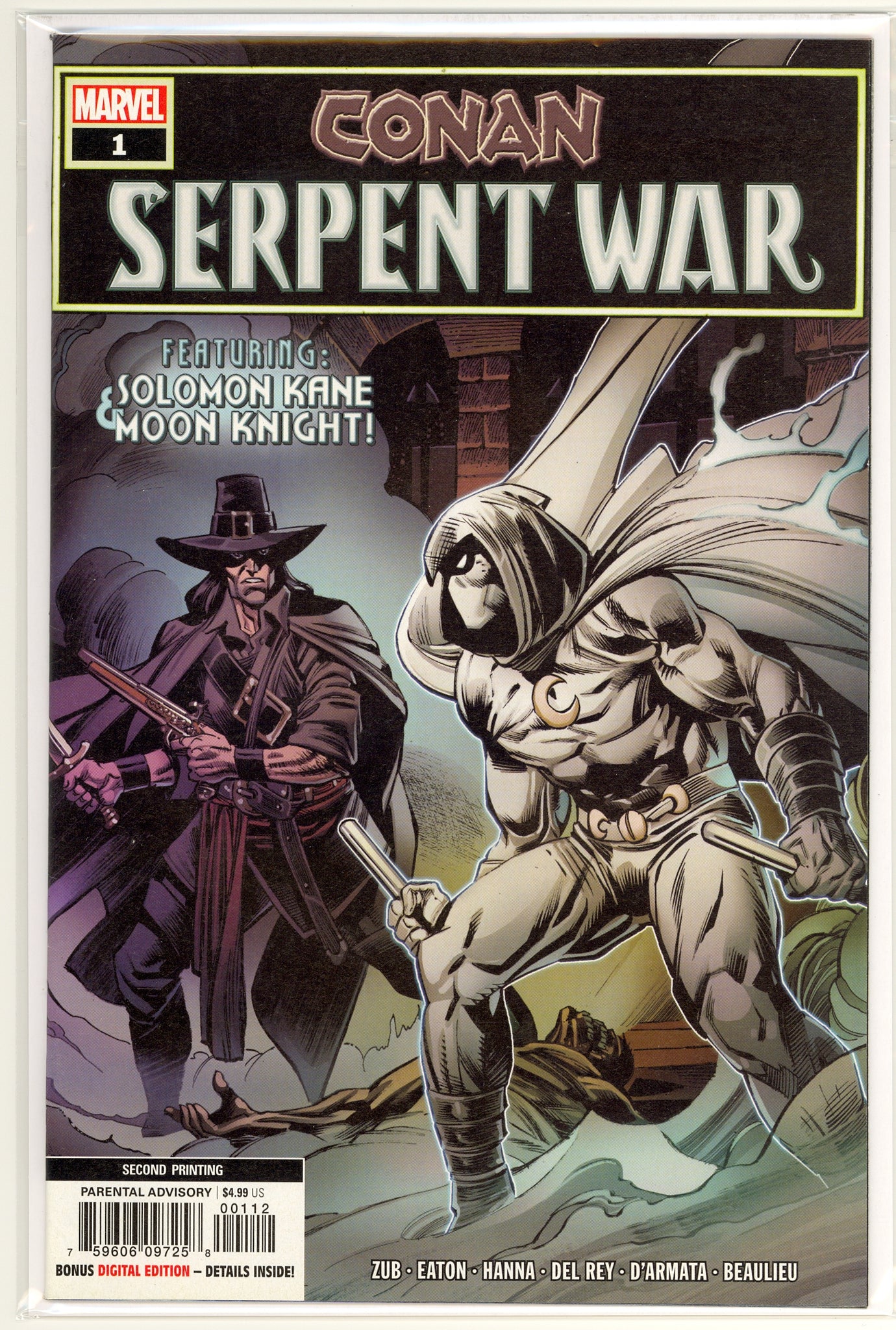 Conan Serpent War #1 (2020) 2nd print variant cover - Moon Knight, Solomon Kane