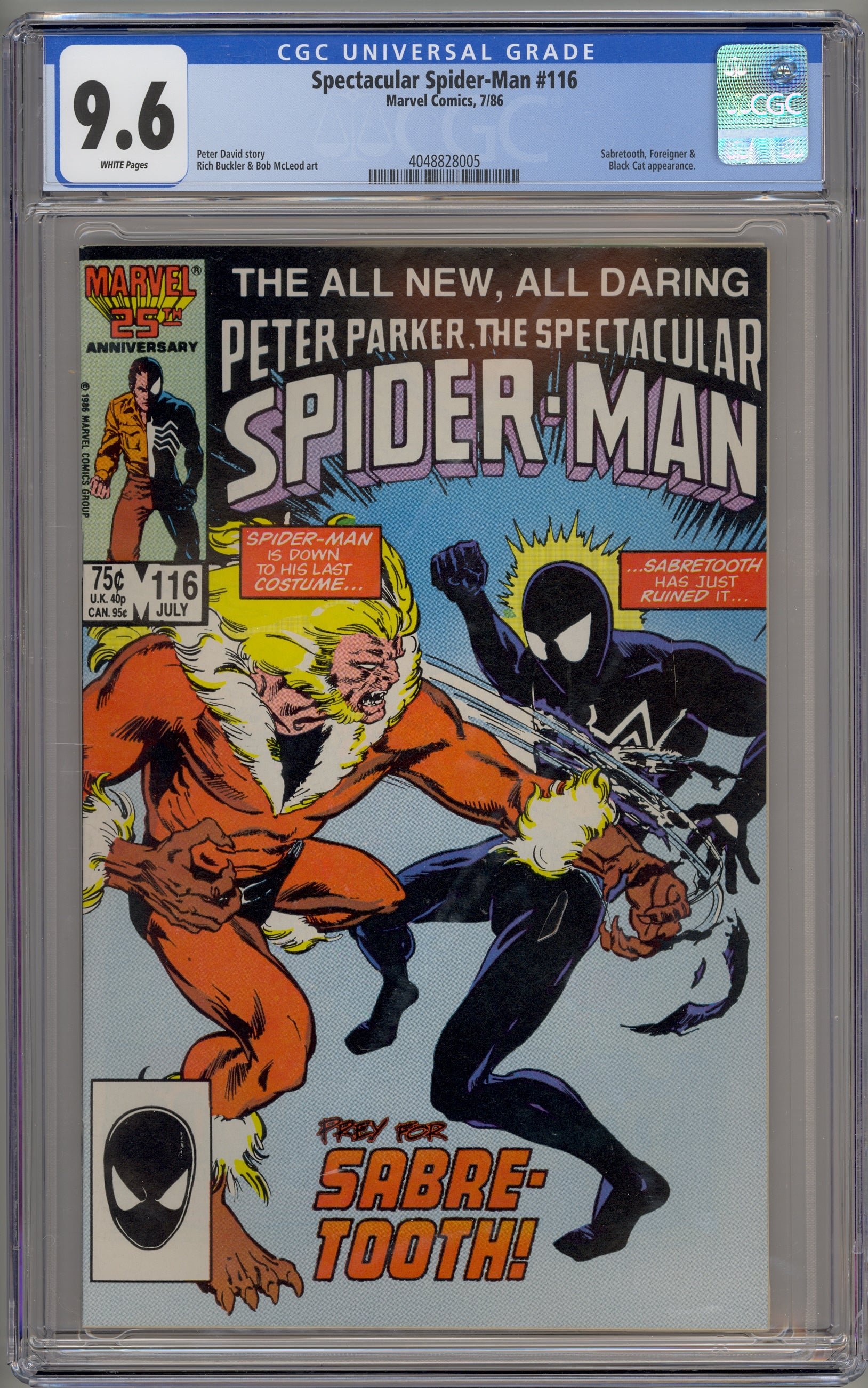 Peter Parker, The Spectacular outlets Spider-Man #116 - Marvel Comic 1986