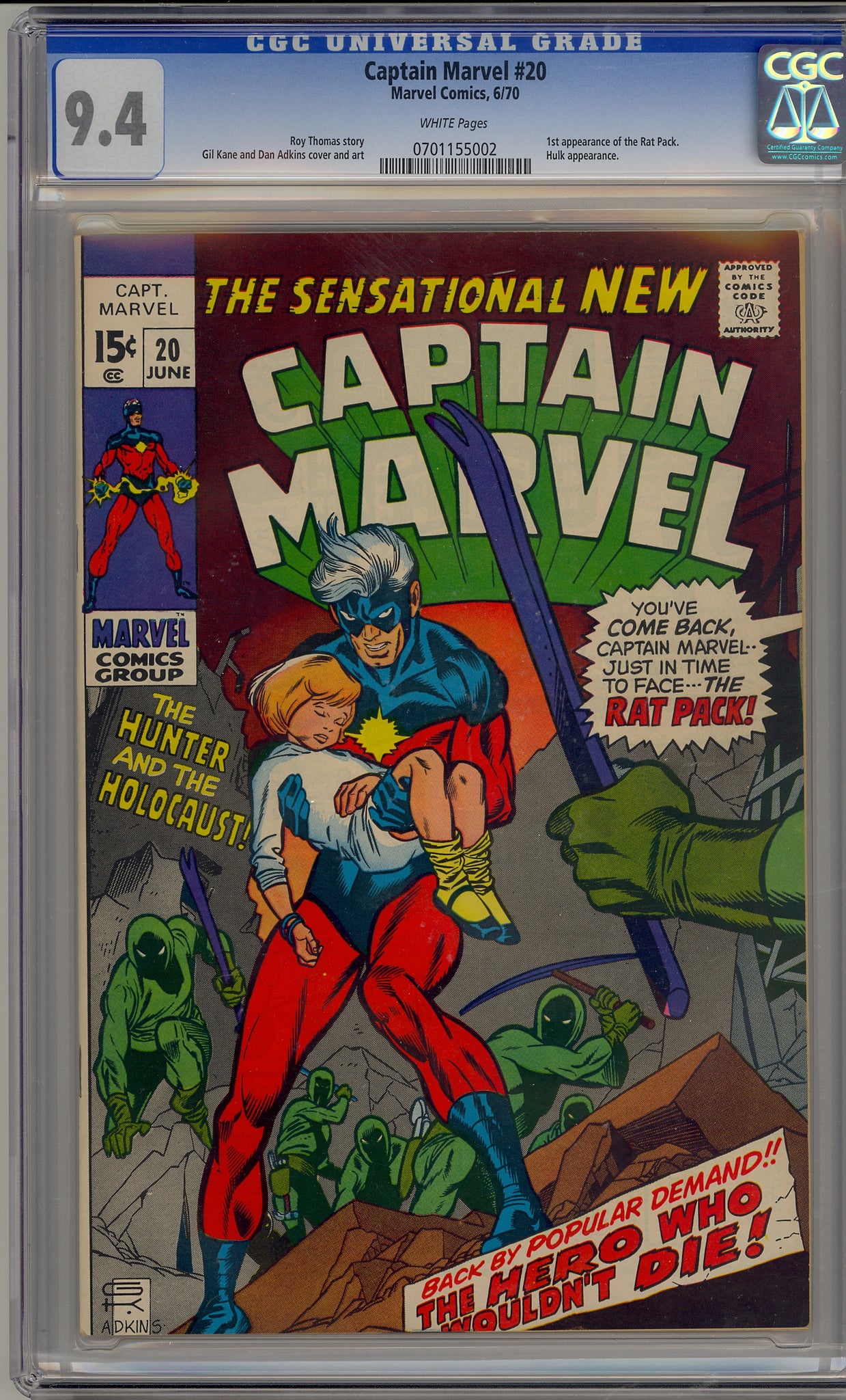Captain Marvel #20 (1970) Hulk