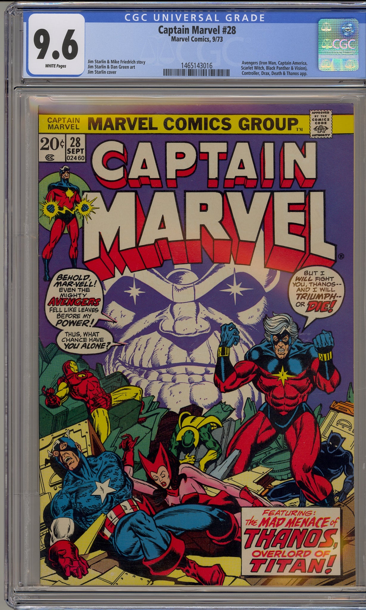 Captain Marvel #28 (1973) Thanos, Drax, Eon