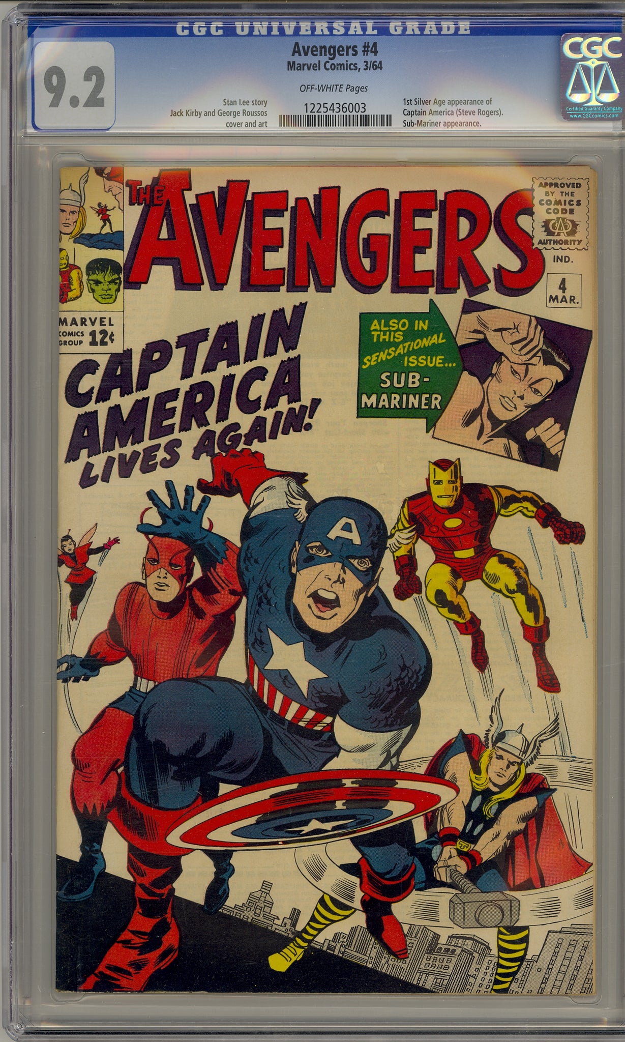 Avengers #4 (1964) Captain America, Sub-Mariner