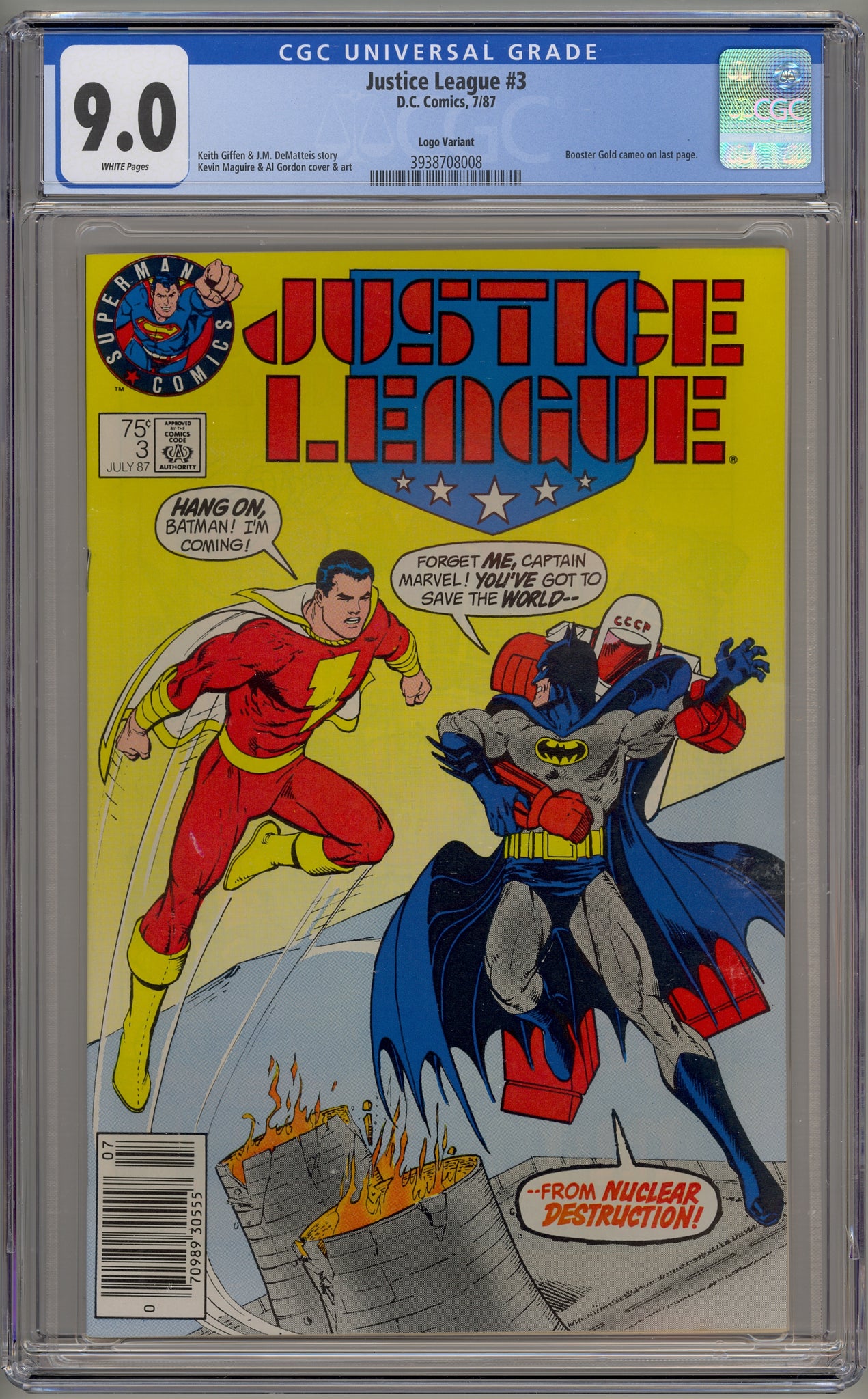 Justice League #3 (1987) DC test logo variant