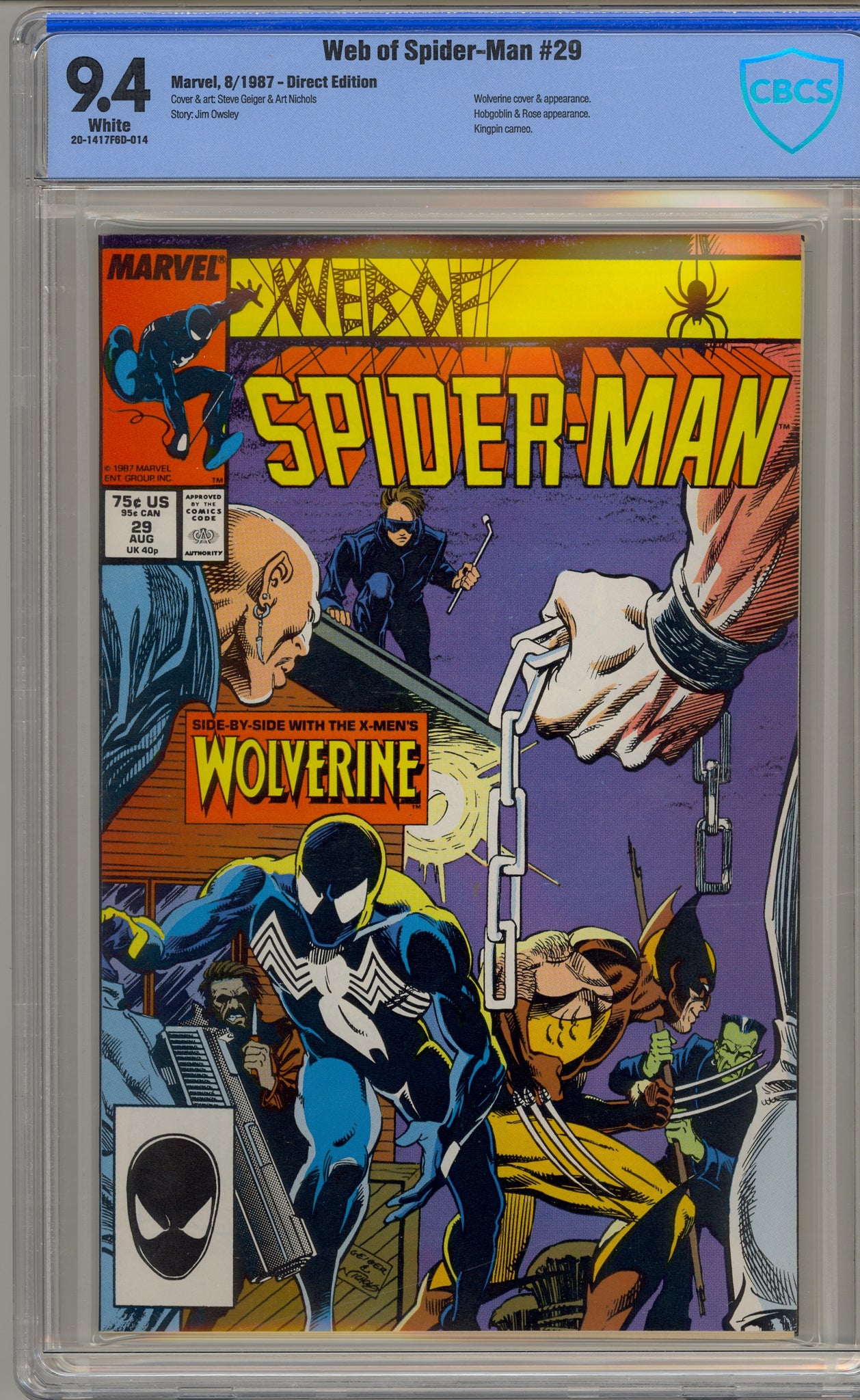 Web of Spider-Man #29 (1987) Wolverine, Hobgoblin