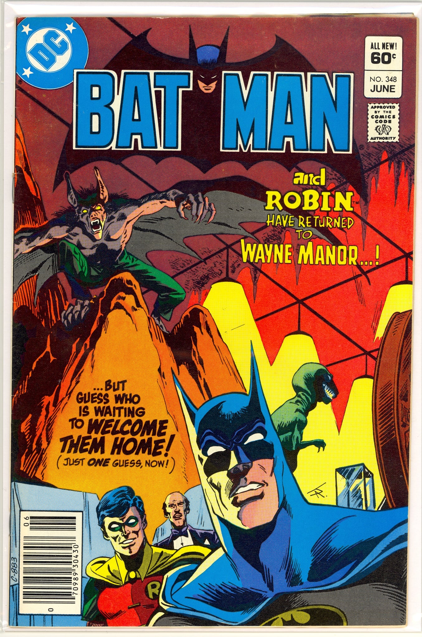 Batman #348 (1982) newsstand edition, Man-Bat