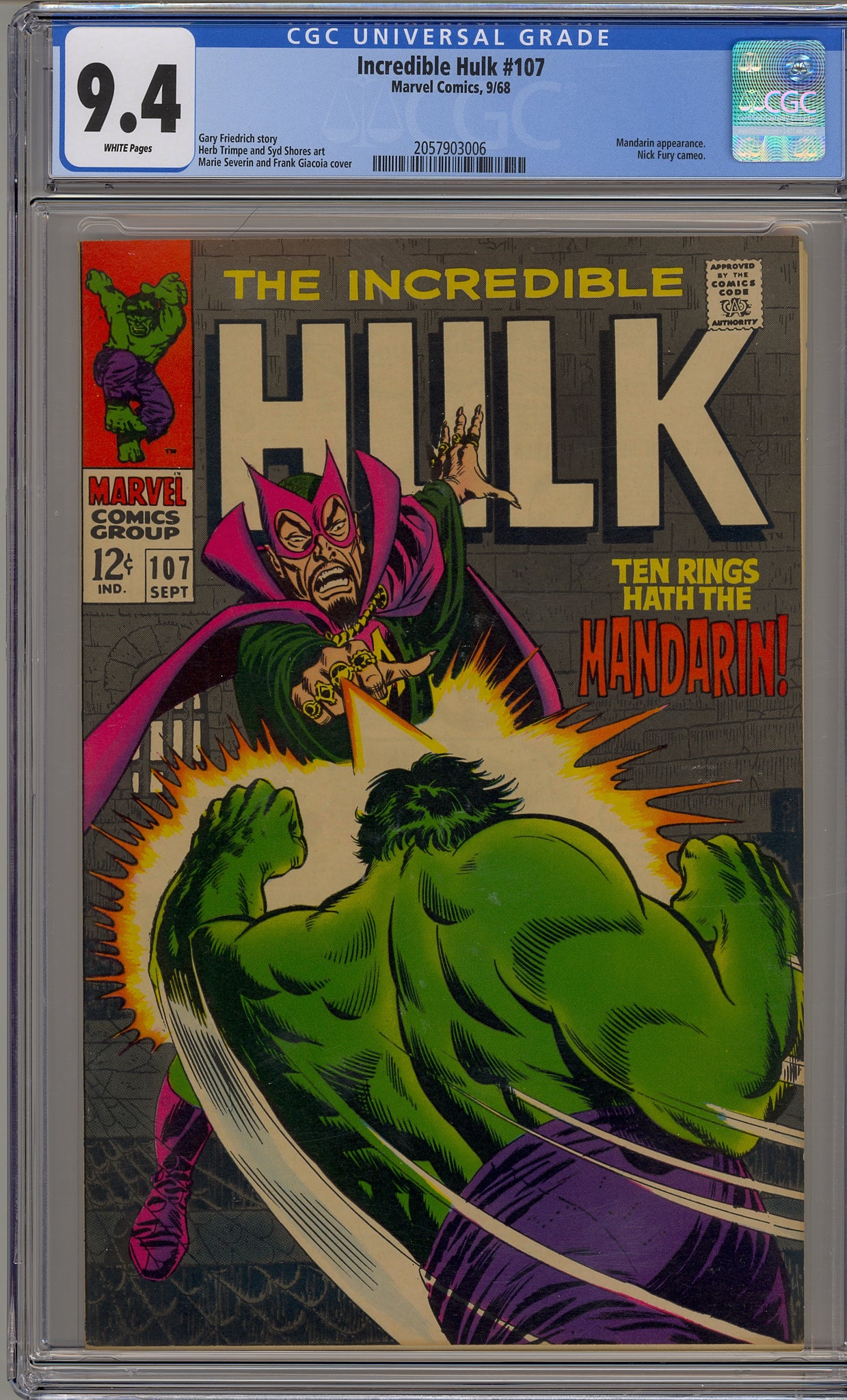 Incredible Hulk #107 (1968) Mandarin