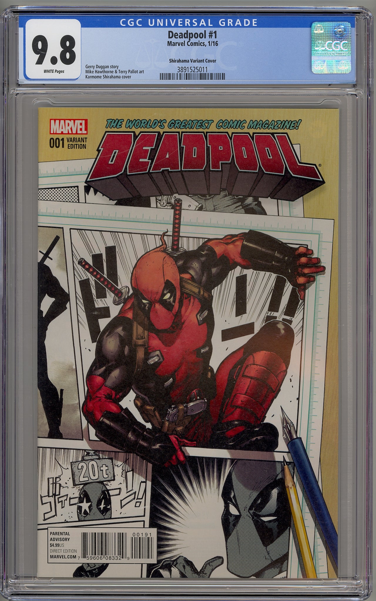 Deadpool #1 (2016) Shirahama variant cover