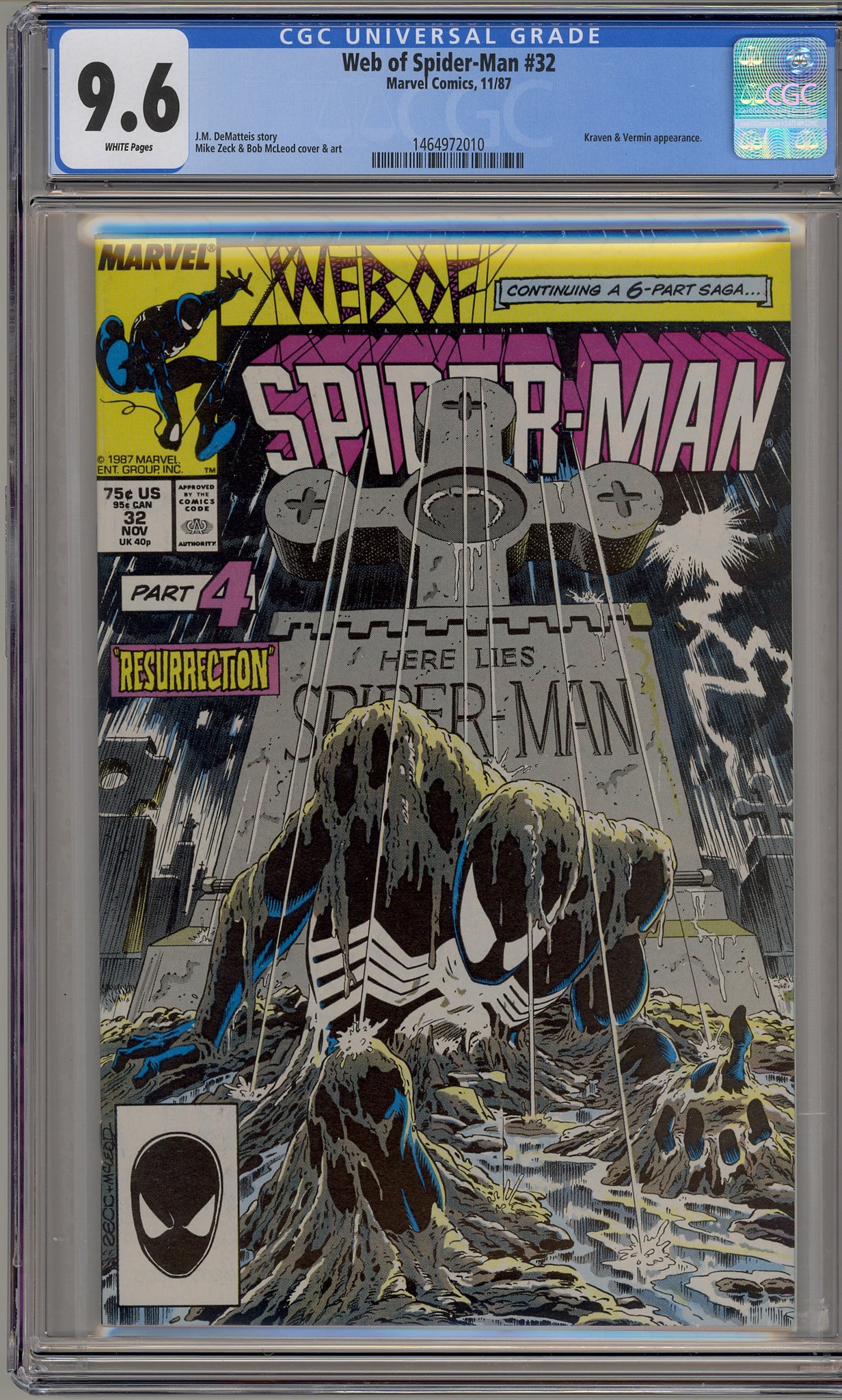 Web of Spider-Man #32 (1987) Kraven the Hunter