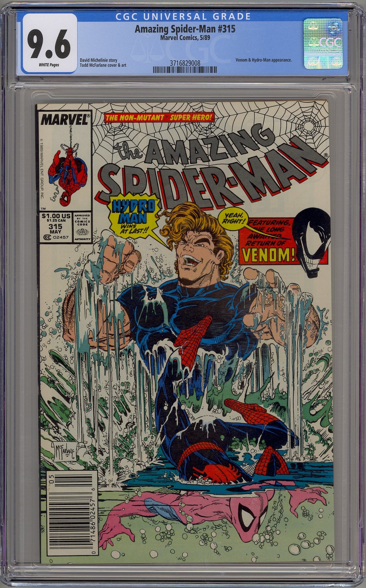 Amazing Spider-Man #315 (1989) newsstand edition - Hydro Man, Venom