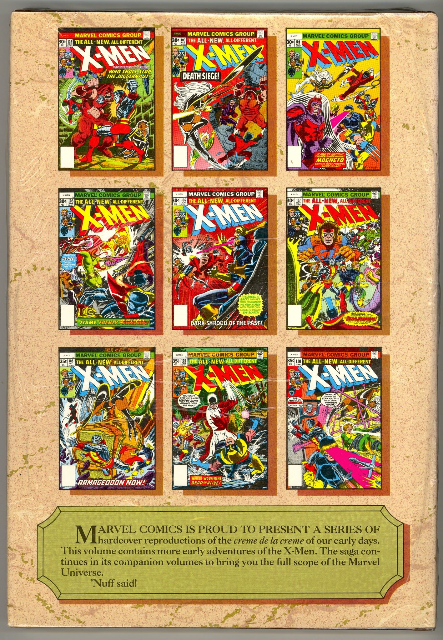 Marvel Masterworks volume 12 X-Men issues #101-110, 1st printing