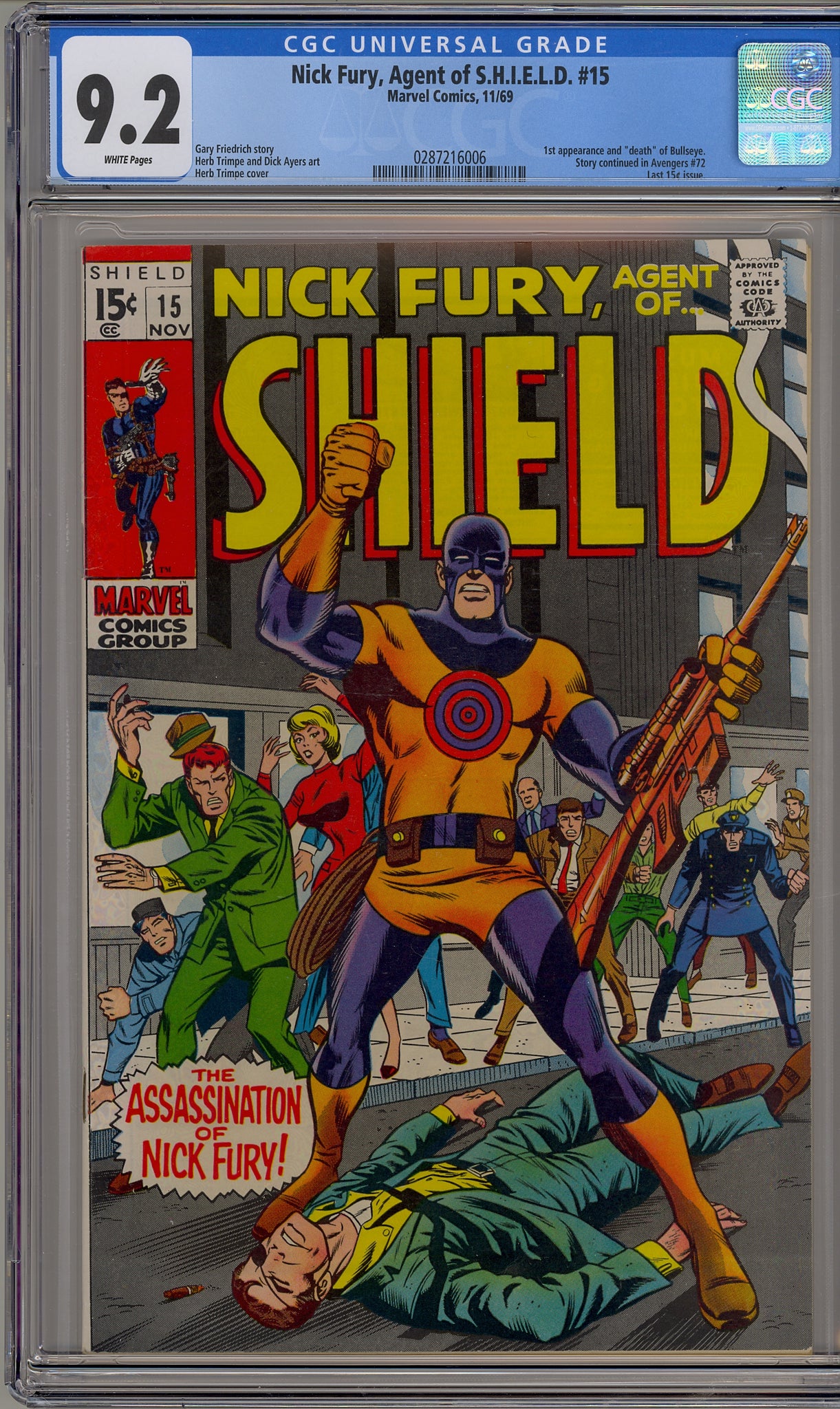 Nick Fury Agent of SHIELD #15 (1969) Bullseye