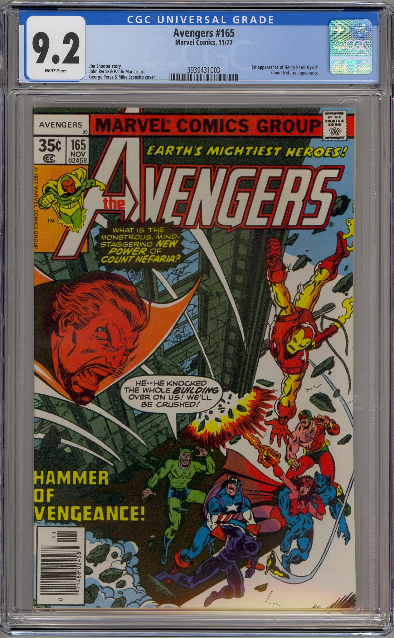 Avengers #165 (1977) Henry Peter Gyrich, Count Nefaria