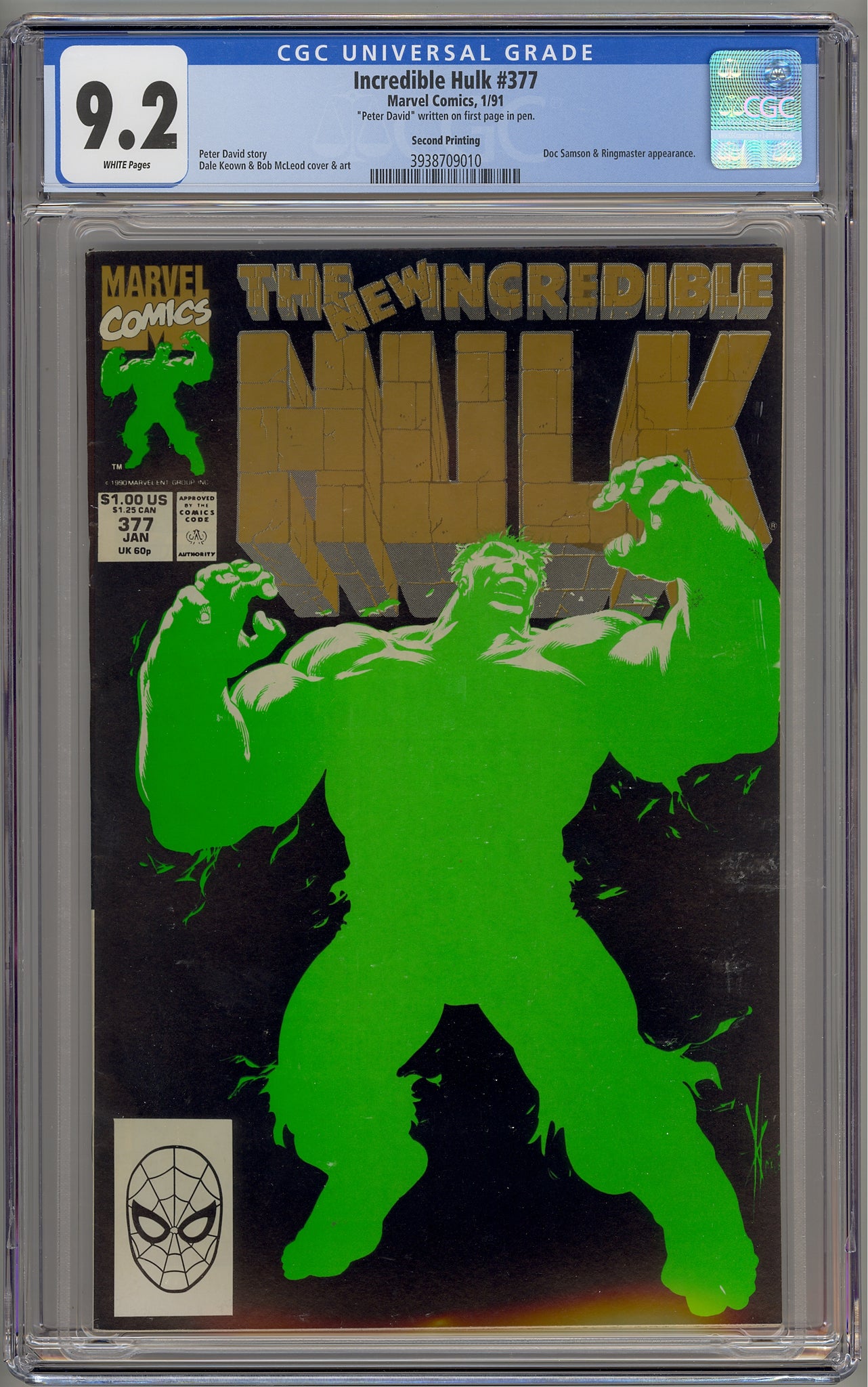 Incredible Hulk #377 (1991) Professor Hulk