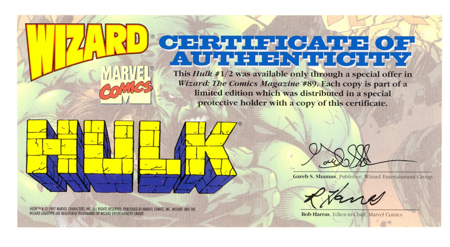 Hulk #1/2 (1997) Wizard